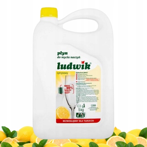 

Płyn Do Mycia Naczyń Ludwik 5L Cytrynowy zapas