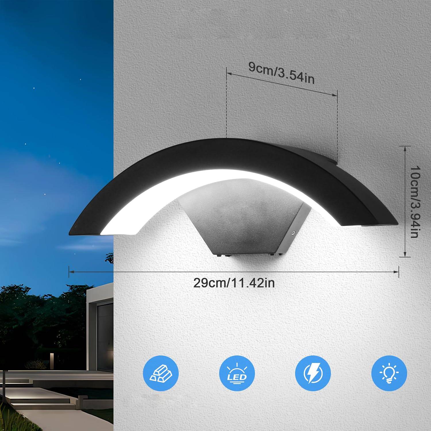 18W venkovní nástěnné svítidlo Led zahradní fasádní lampa IP65