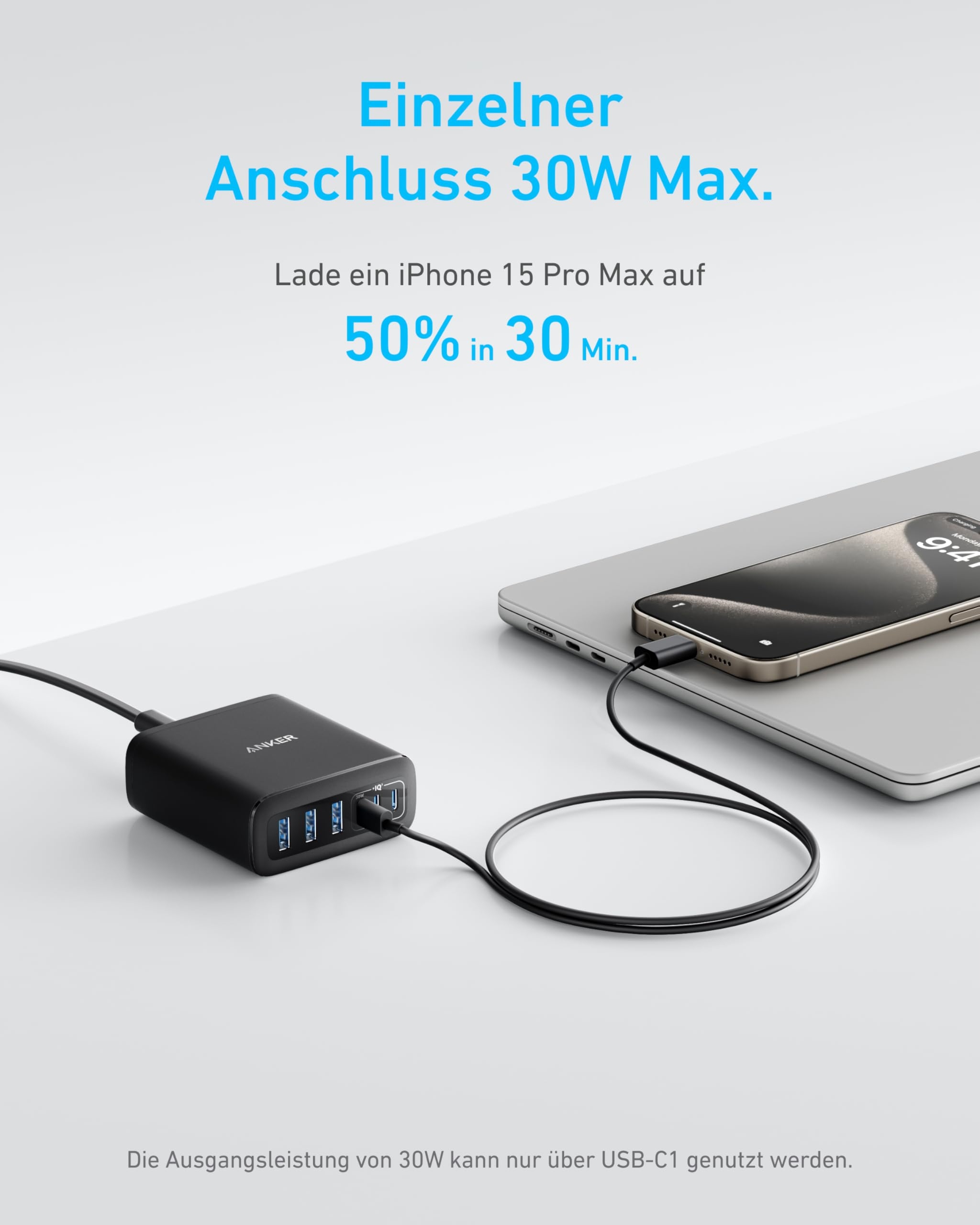 ANKER Ładowarka USB-C 6 Portów 112W Dla iPhone MacBook Galaxy iPad — miniatura 3