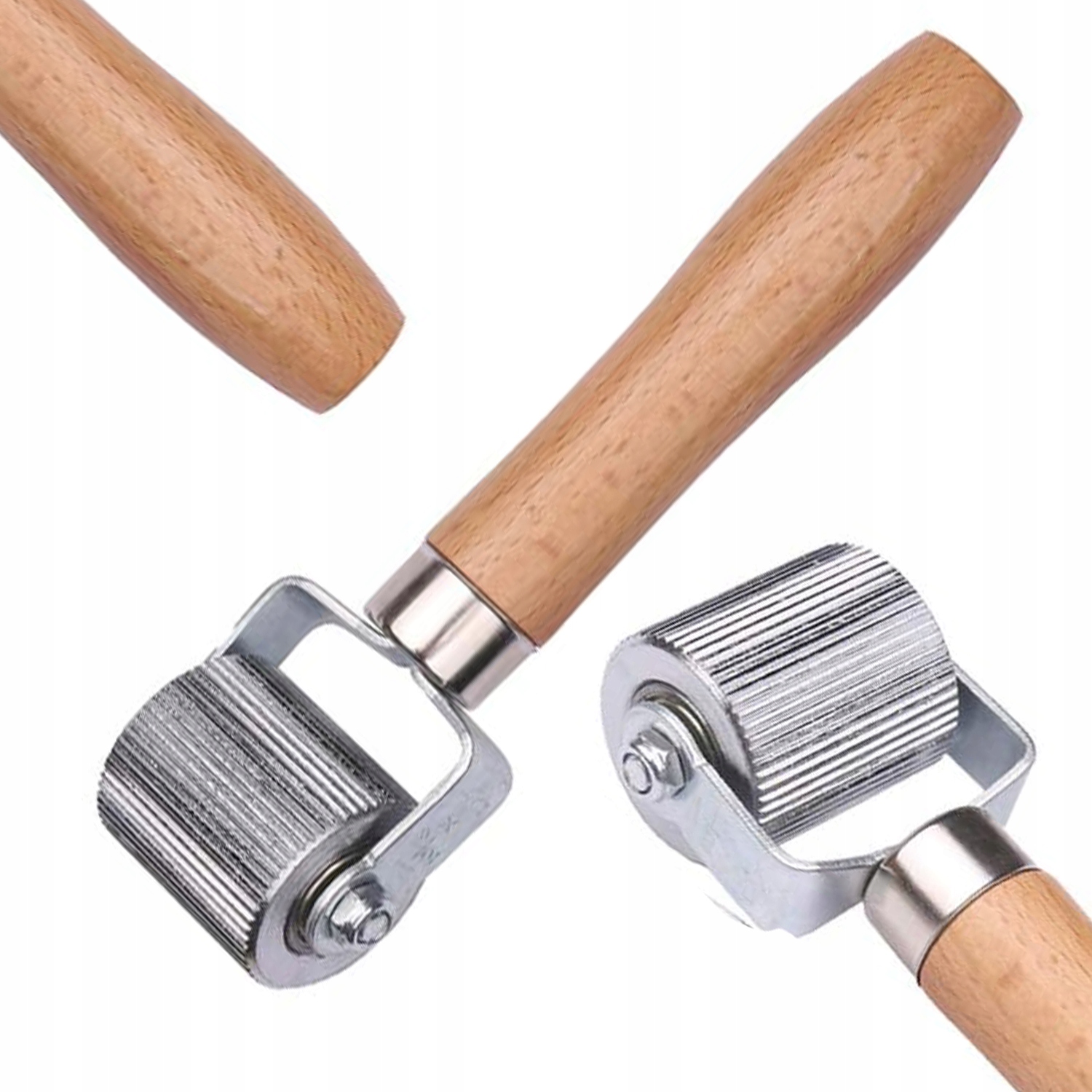 Wałek Rolka Dociskowa Do Łatek Papy Gumy Z Łożyskiem 40MM Drewniana Rączka