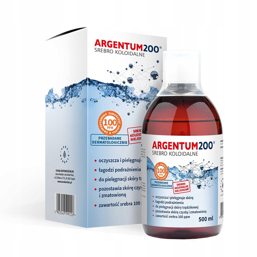 

Argentum200 Srebro Koloidalne 100 ppm tonik 500 ml
