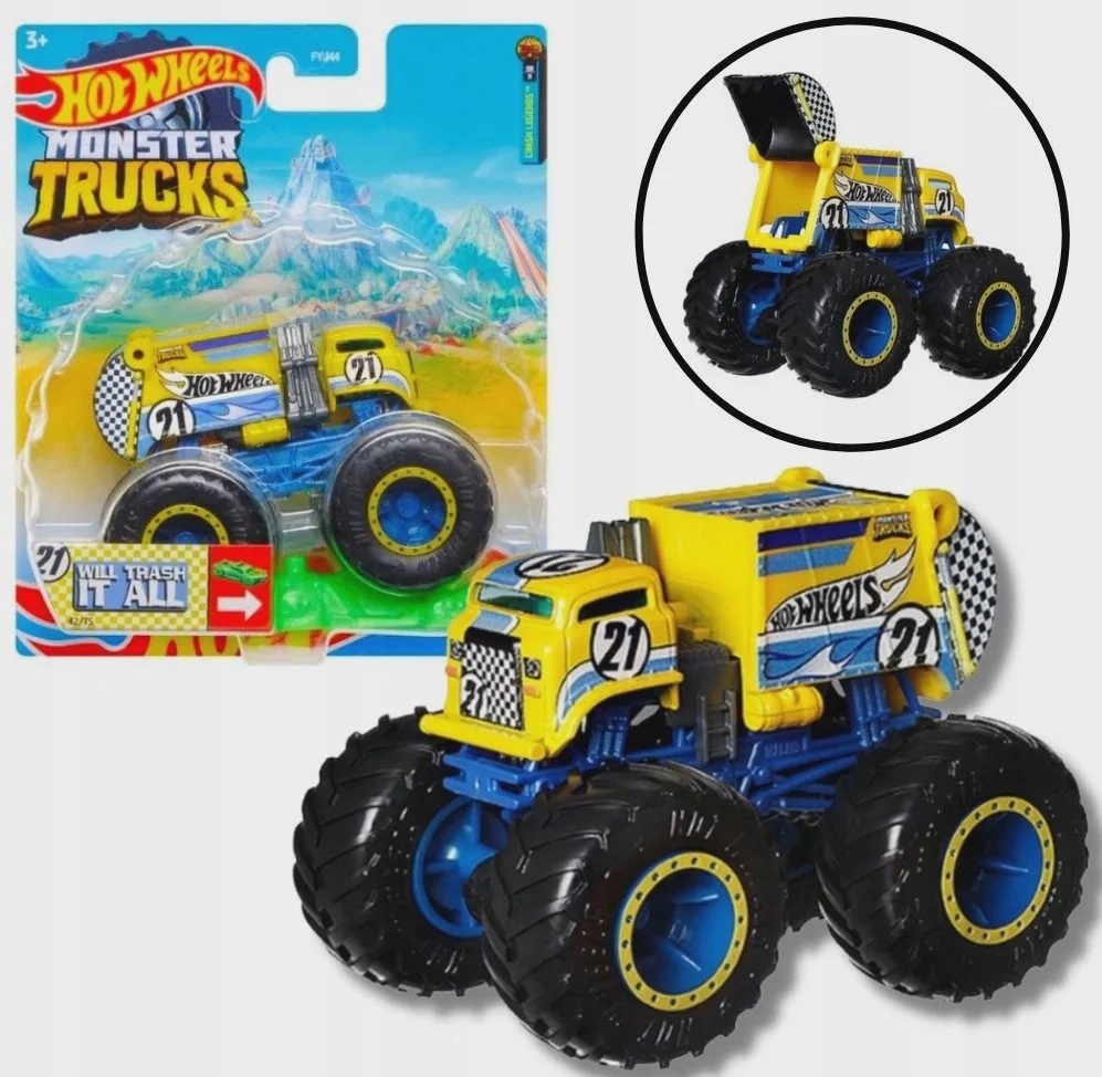 Autko WILL TRASH IT ALL Monster Trucks Hot Wheels
