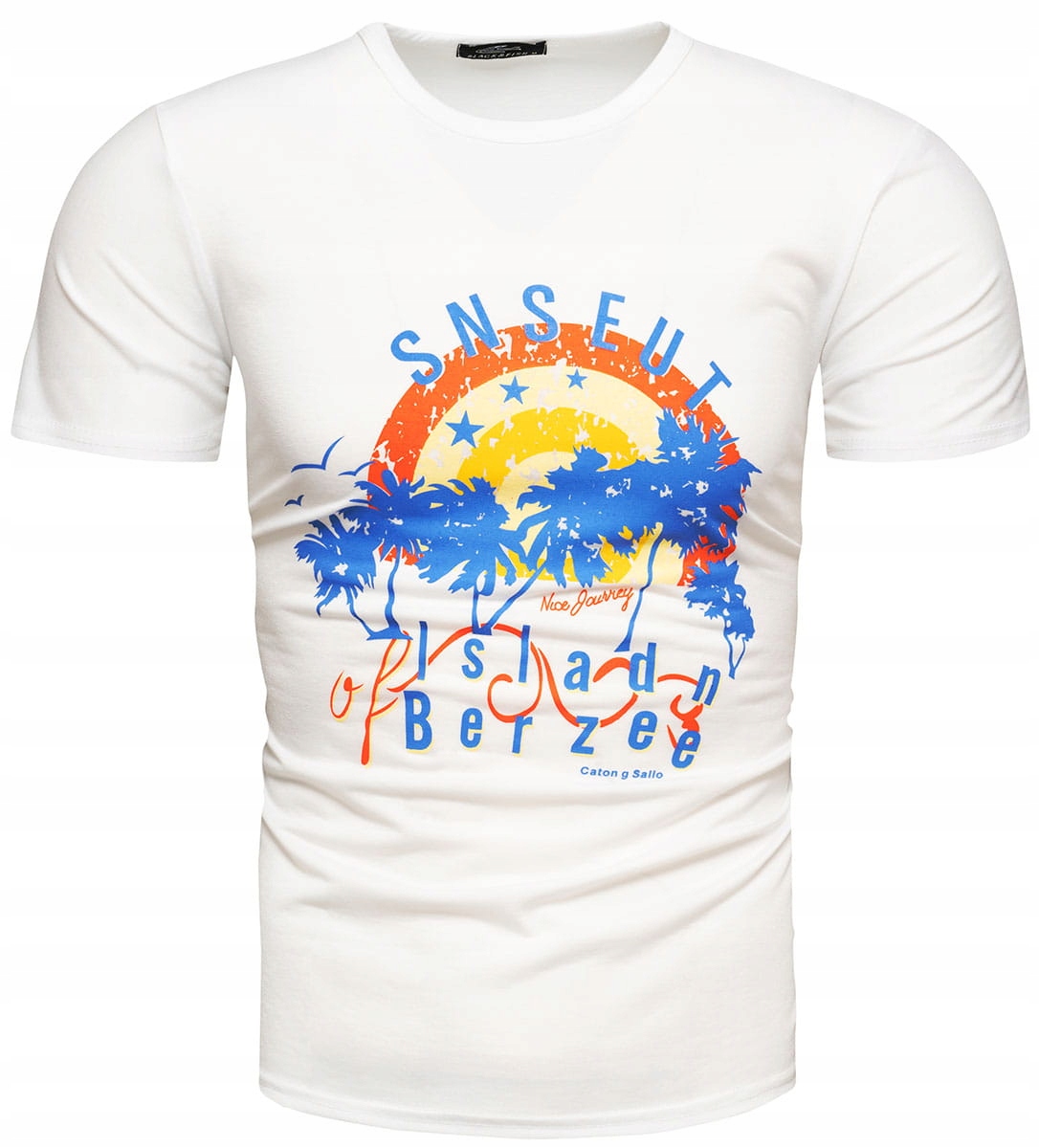 

Koszulka męska t-shirt z nadrukiem biały - L