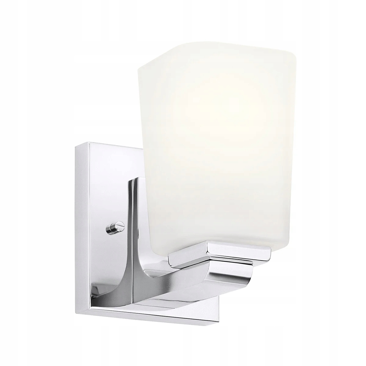 Nástenná lampa vedľa kúpeľňového zrkadla, chróm, biela, s tienidlom a žiarovkou Kichler