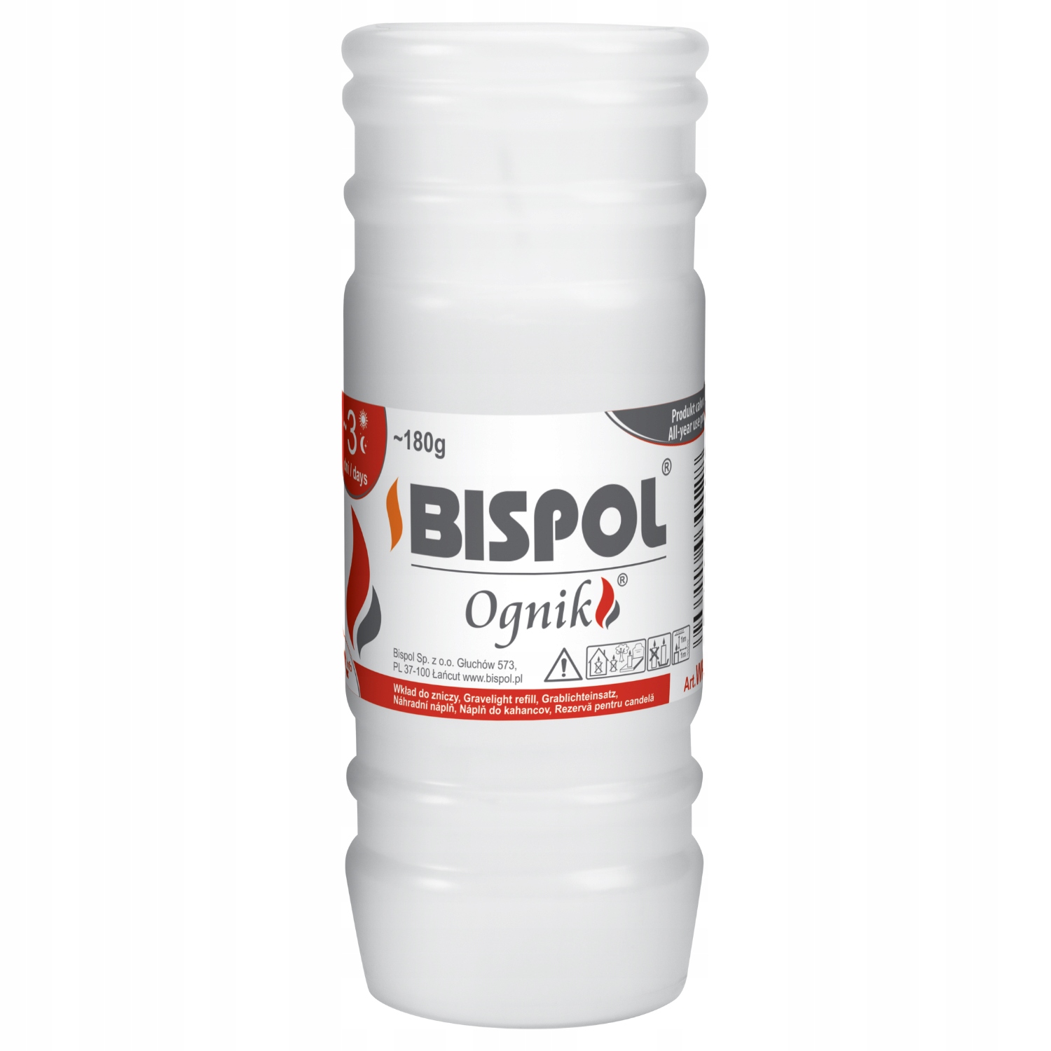 BISPOL WKŁADY PARAFINOWE DO ZNICZY NA ŚWIĘTA 3 dni