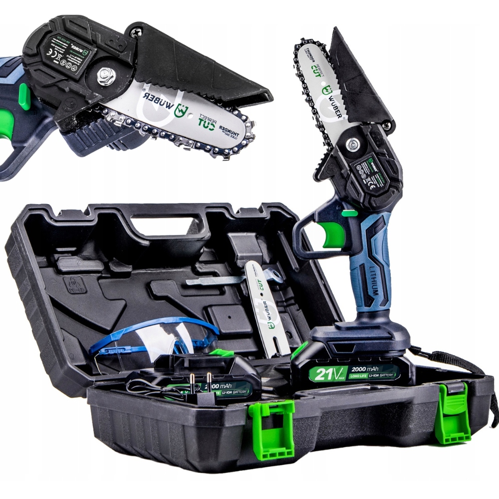 aku řetězová pila Mini pilka na větve 2xAKU 2xVODIČ