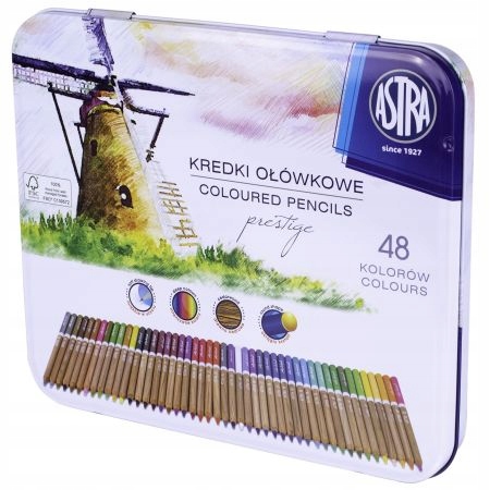 

Kredki Ołówkowe 48kol Astra Prestige pudełko metal