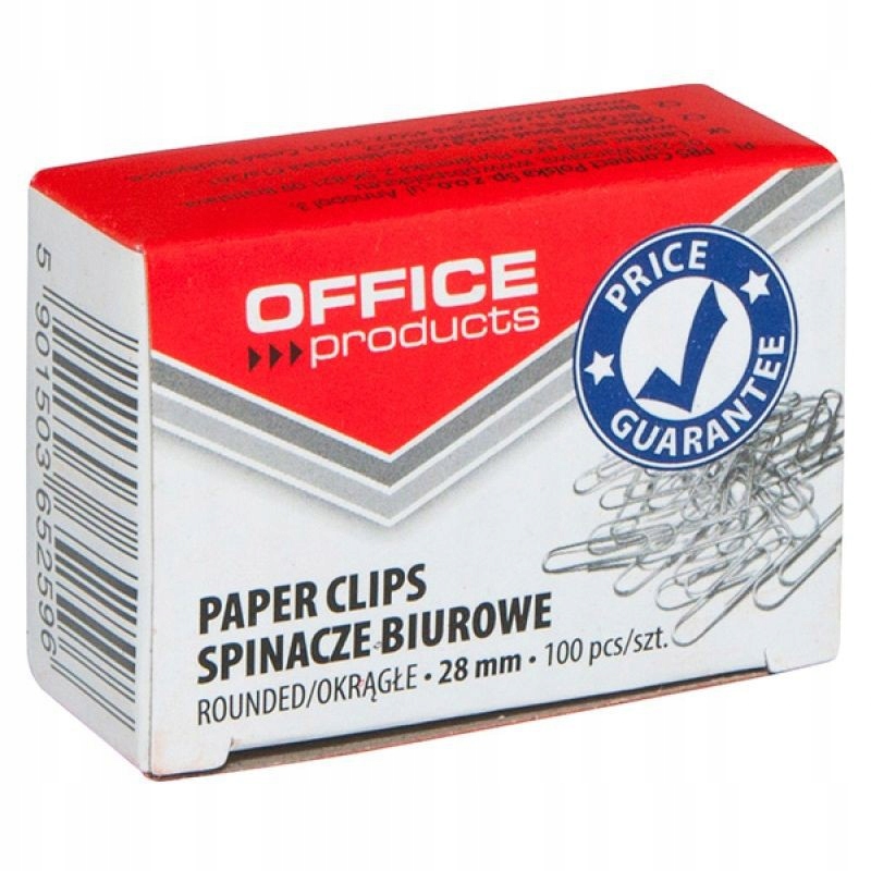 

Spinacze biurowe 28mm okrągłe Office 100 sztuk