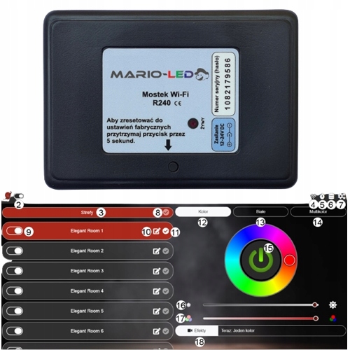 Elegant Led mostík Wi-Fi R240 – ovládanie aplikácie