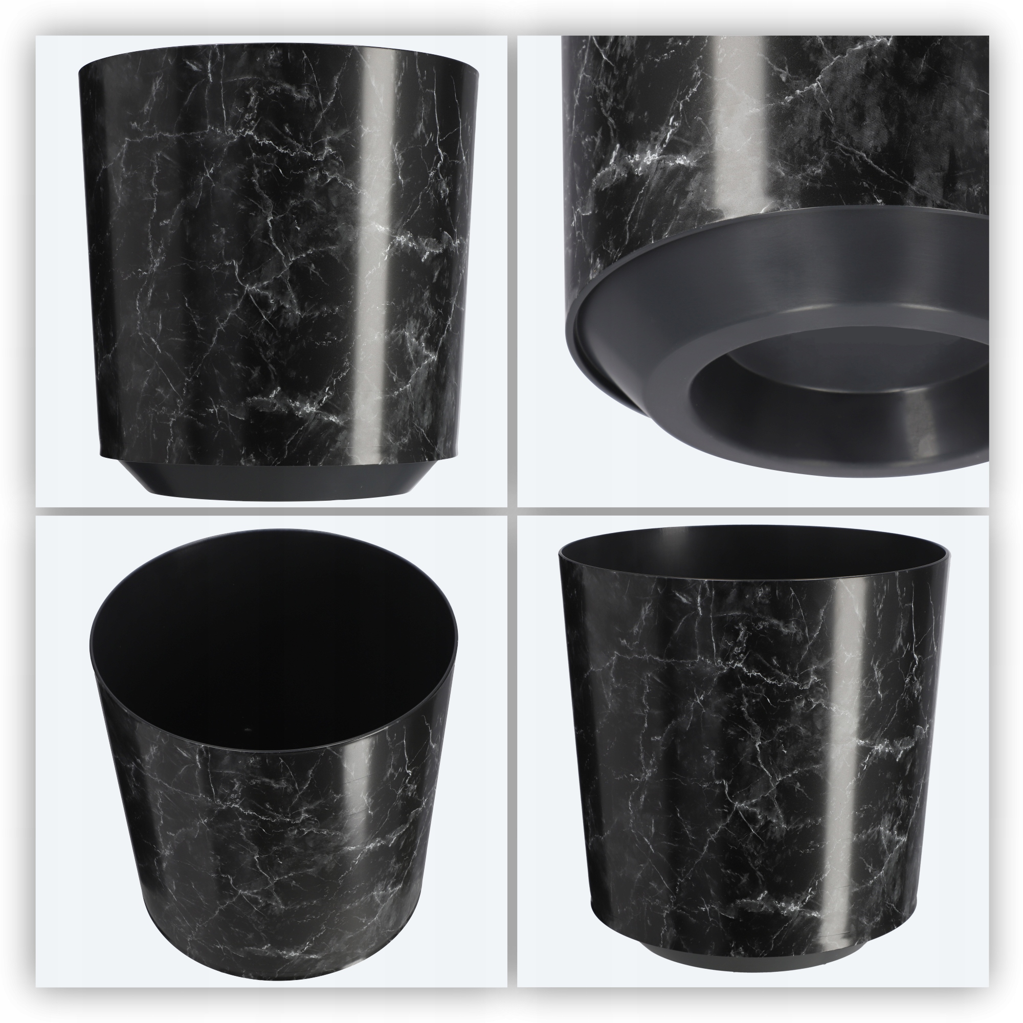 DONICZKA OSŁONKA NA DONICZKĘ CZARNY MARMUR 25x27cm Materiał wykonania tworzywo sztuczne