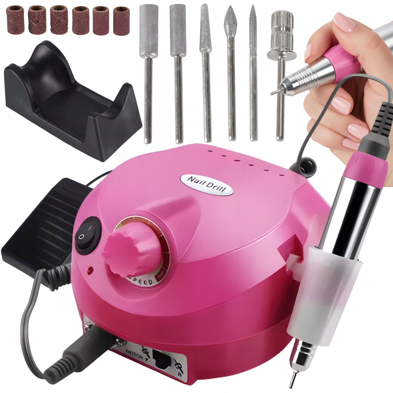 Bruska na nehty Manikúra Pedikúra 65W 6 hrotů Frézy