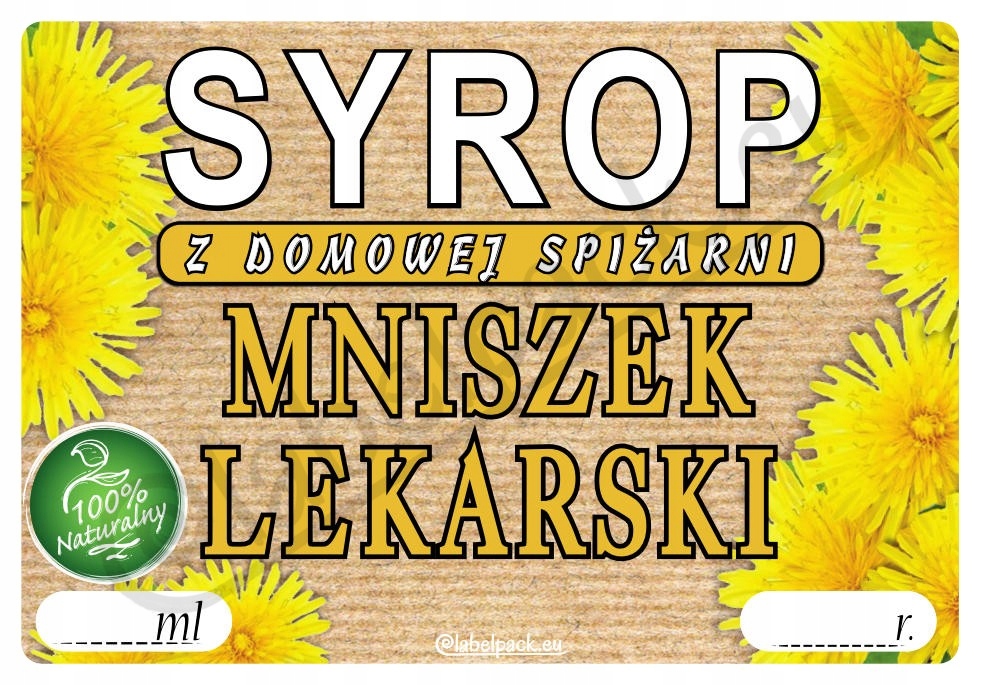 

Etykieta na Syrop Mniszek Lekarski 20 szt.