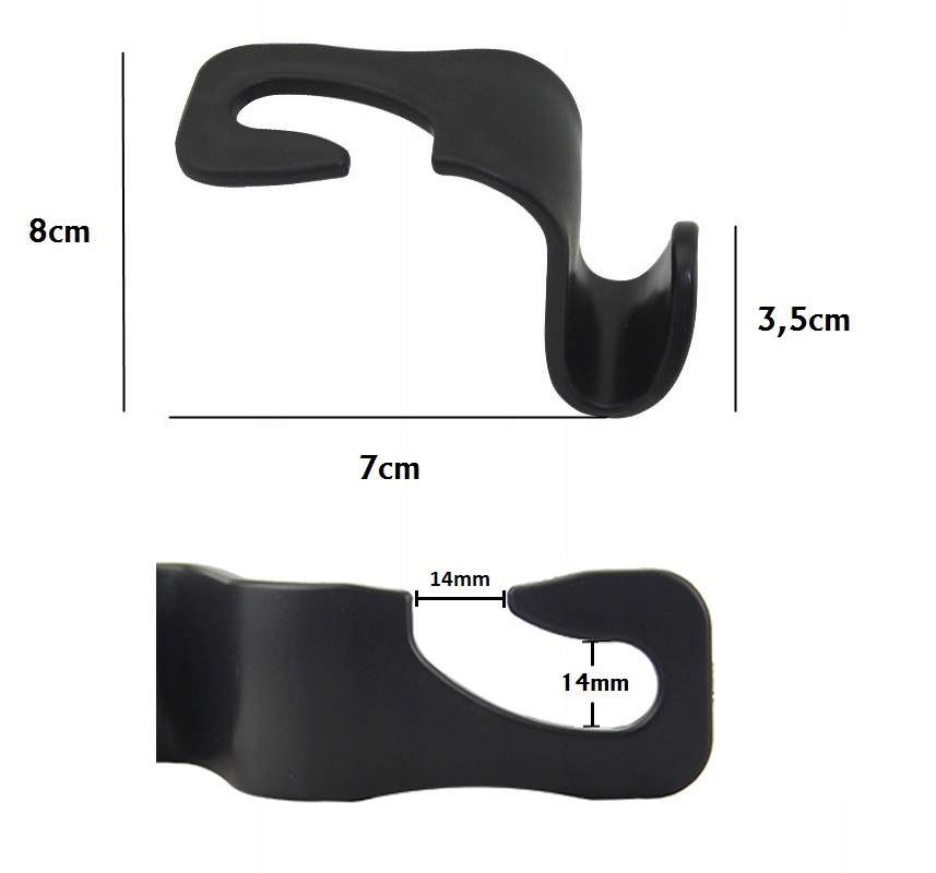 4 szt WIESZAK HACZYK NA ZAGŁÓWEK SAMOCHODU ZAKUPY Rodzaj wieszaki