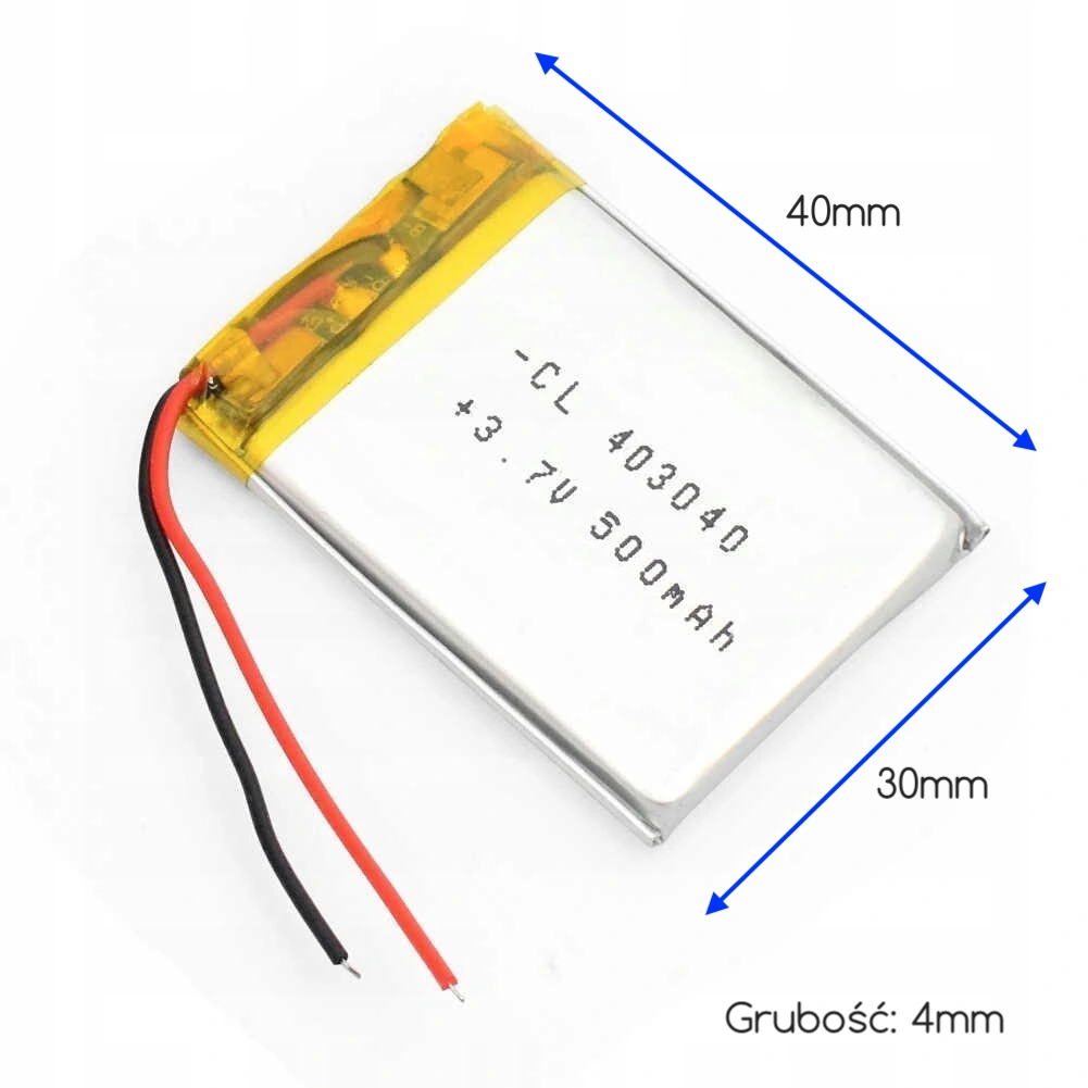 Bateria Akumulator 500mAh 3.7V Li-Poly PCM Stan opakowania oryginalne