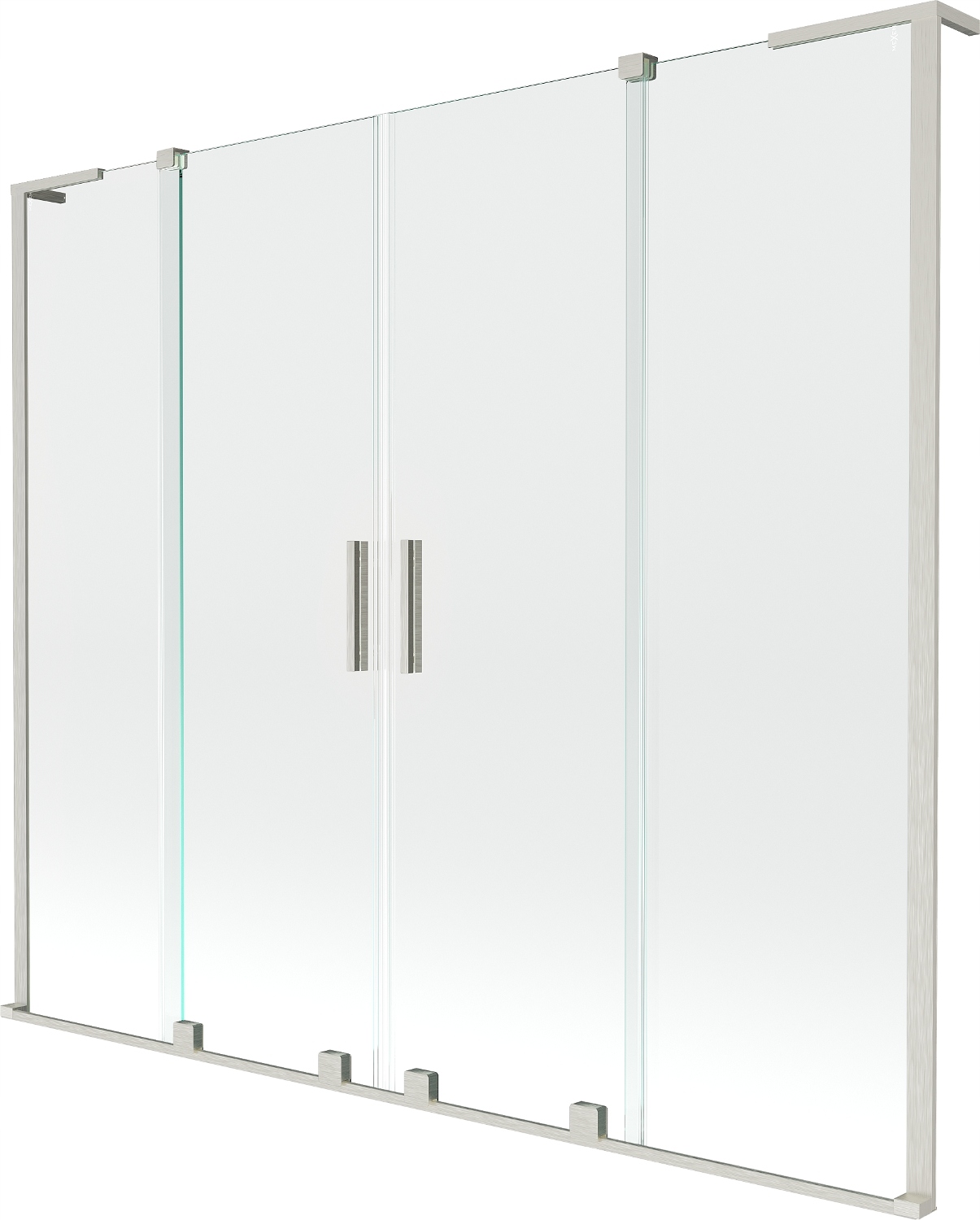 Mexen Velar L Duo Posuvná vanová zástěna 170x150 cm, nikl kartáčovaný