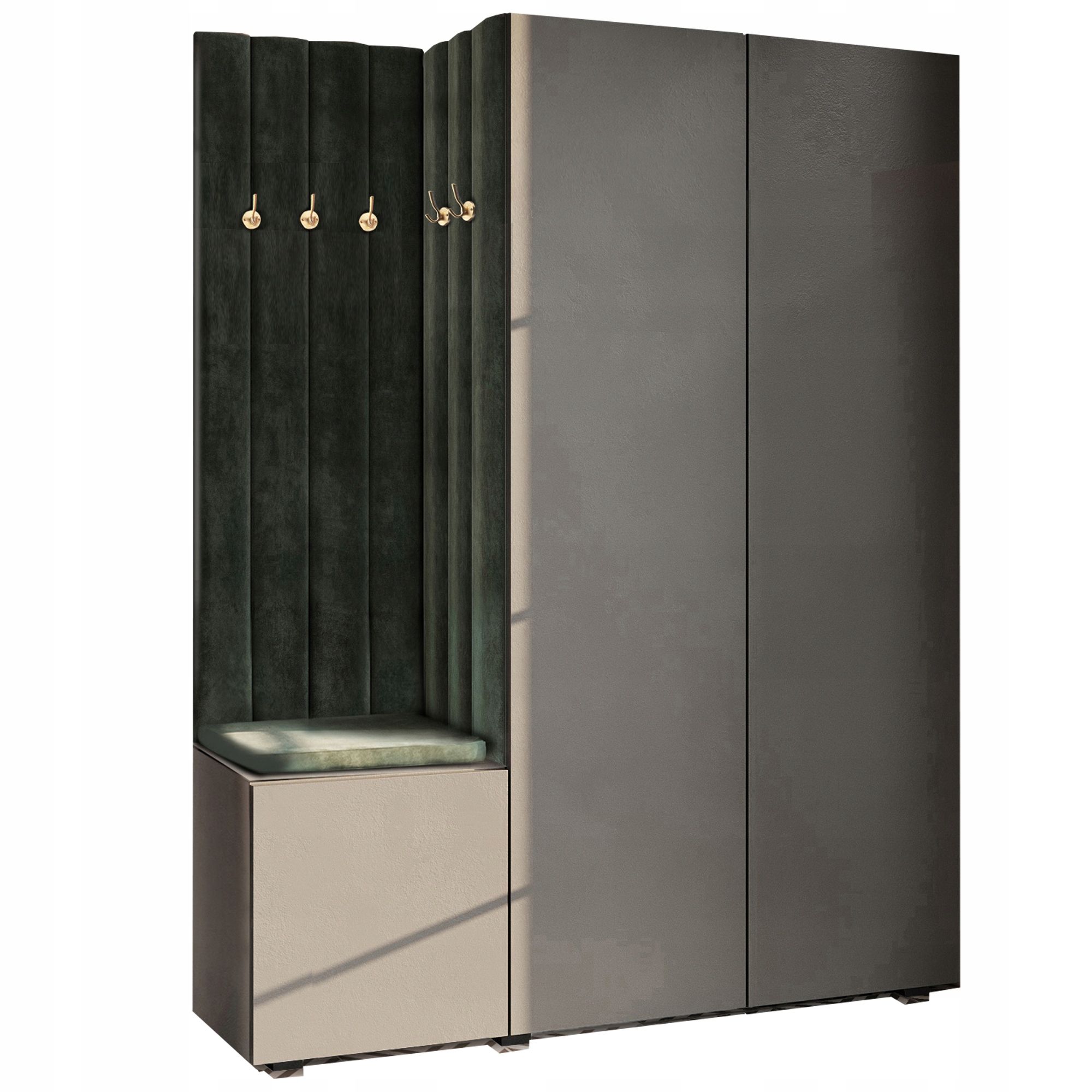 Šatní Skříň Do Předsíně S Sedákem Šedá 146 Pto Zlatá 39