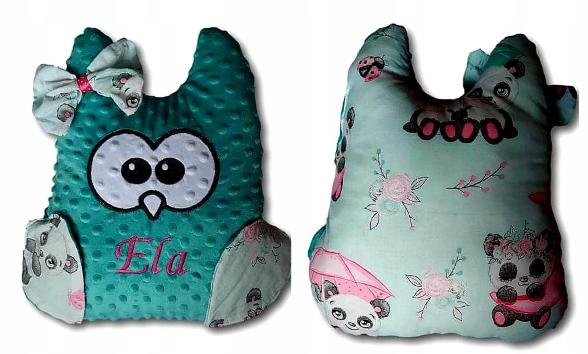 

maskotka sowa imieniem poduszka imię haft