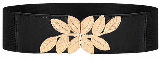 

Pasek Damski Elastyczny Czarny Guma Pas Szeroki