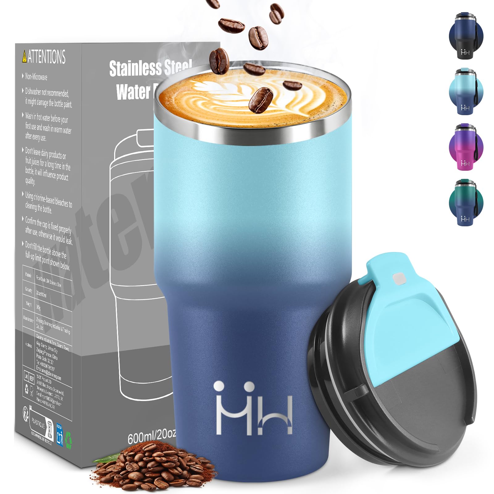 Honeyholly Termohrnek 600 ml Nerezová Ocel pro čajovou kávu a nápoje