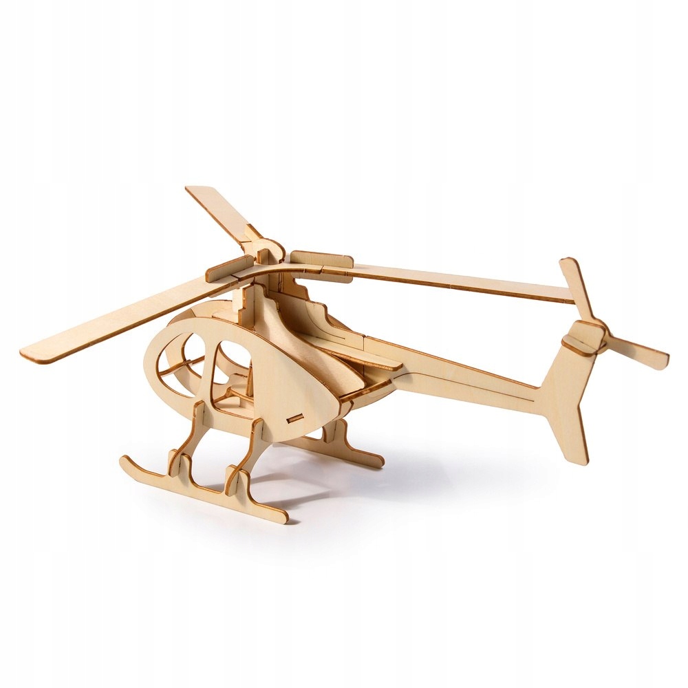 DREWNIANE PUZZLE 3D HELIKOPTER MODEL DO SKŁADANIA Stan opakowania oryginalne