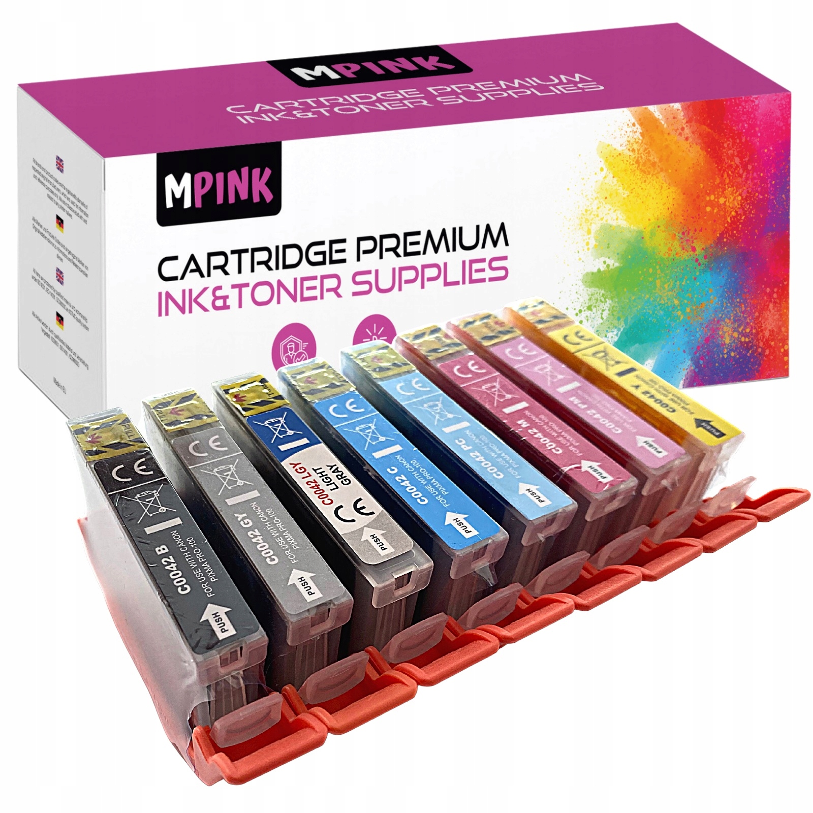 Inkousty pro Canon Pixma Pro-100 CLI-42 XL, sada náhradních dílů plná barev