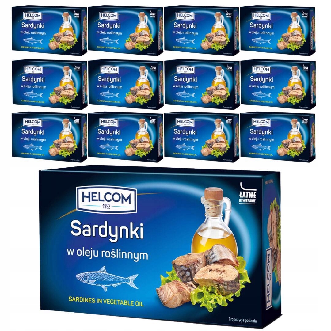 Levně Helcom Sardinky ve slunečnicovém oleji 125 g x 12 kusů