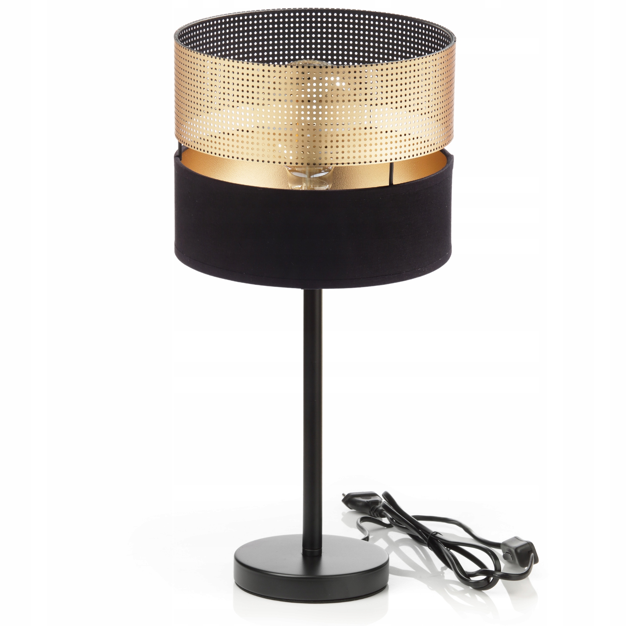 Noční Lampa Stolní Stínidlo S Dírkami Zlatá E27 Led Ažurová