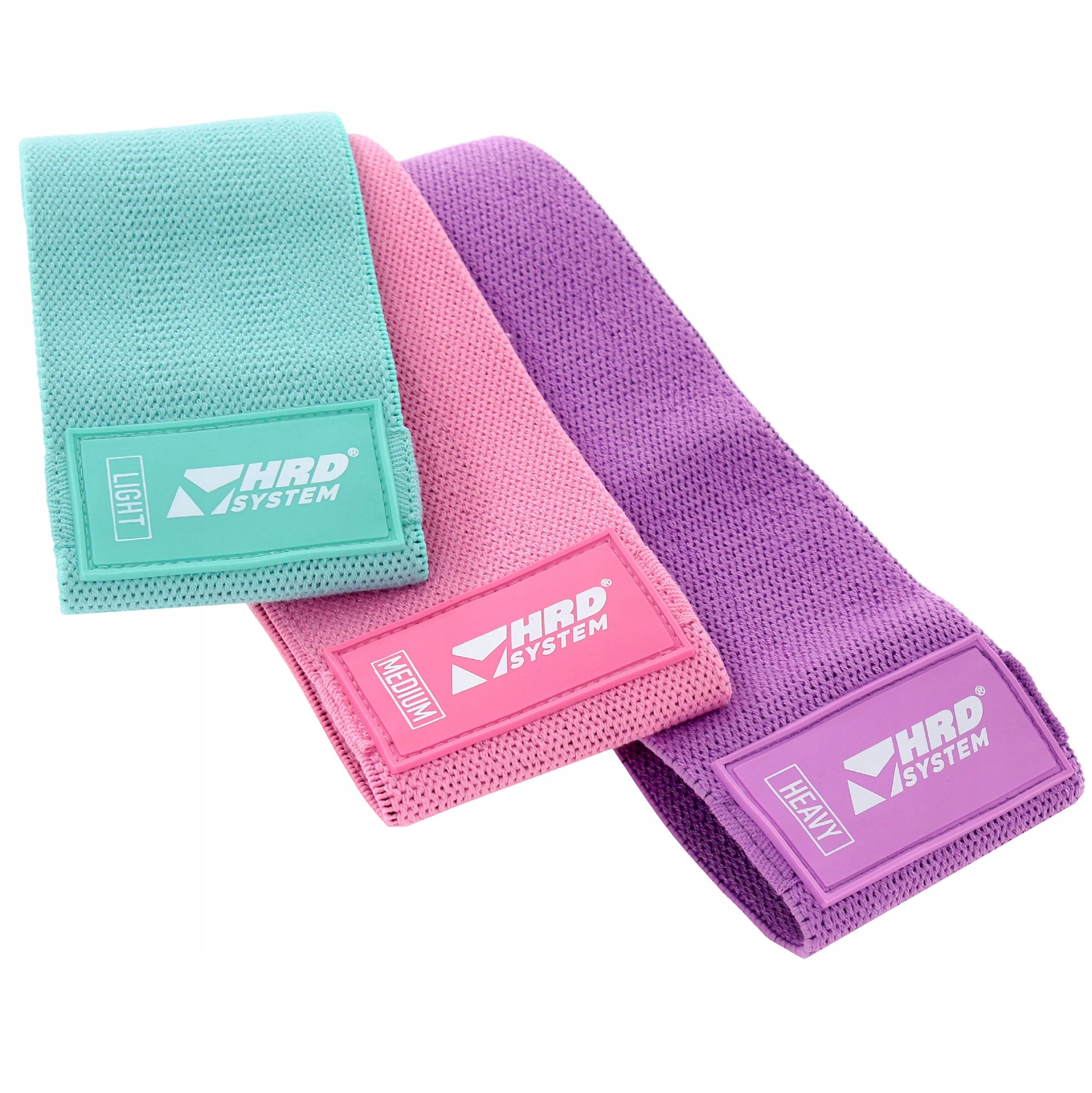 HRD SYSTEM GUMY OPOROWE ZESTAW DO ĆWICZEŃ FITNESS HIP BAND MATERIAŁOWE Kolor dominujący wielokolorowy