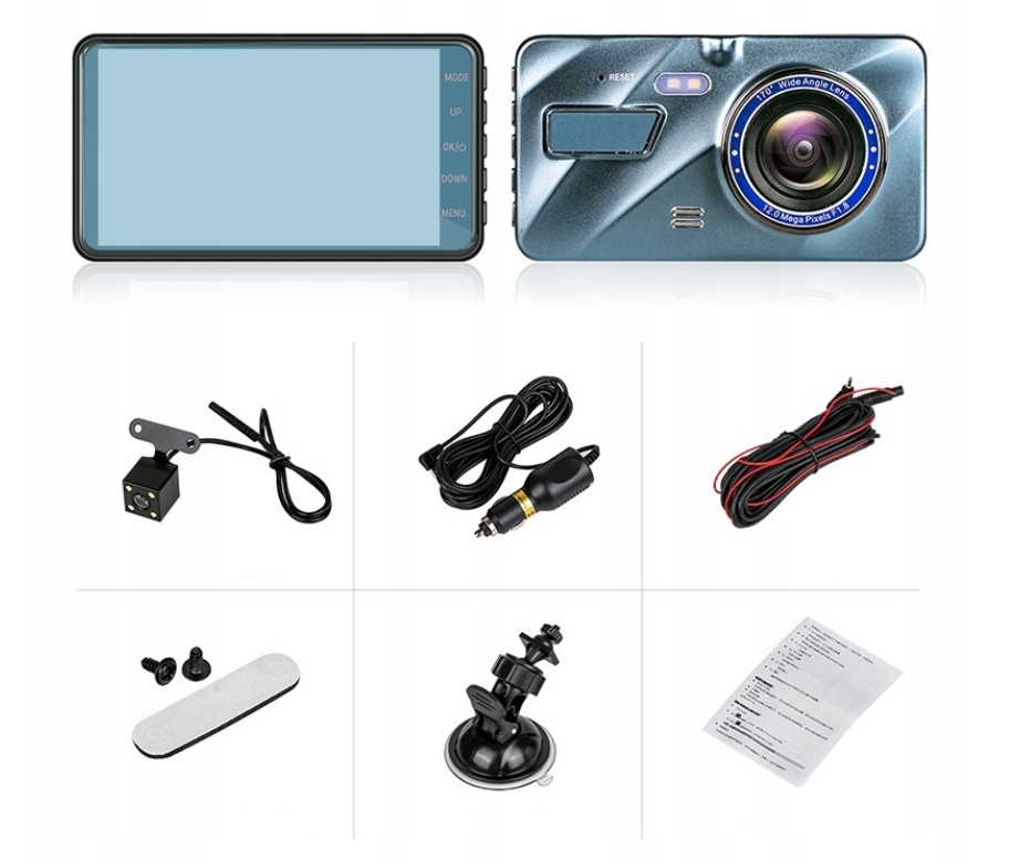 REJESTRATOR JAZDY FHD Z KAMERĄ COFANIA+KARTA 32GB Jakość zapisu Full HD (1920 x 1080)