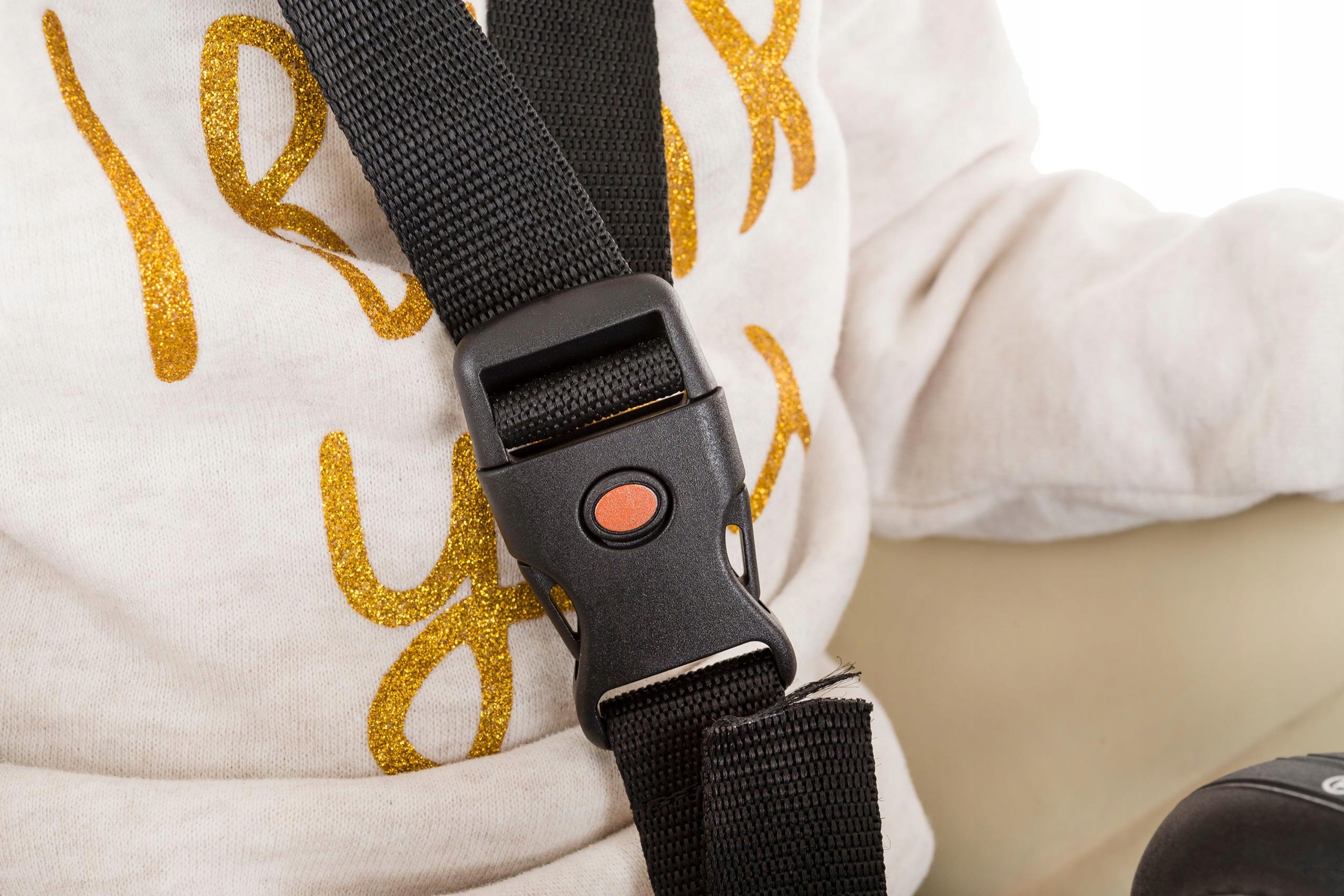 FOTELIK DLA DZIECKA ELIBAS POD SIODŁO BEŻOWY NA RAMĘ 22KG Wysokość 76 cm