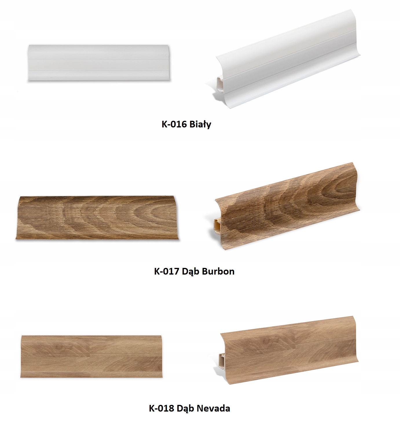 LISTWA PRZYPODŁOGOWA PODŁOGOWA Z GUMKĄ WYS. 60mm Materiał PCV