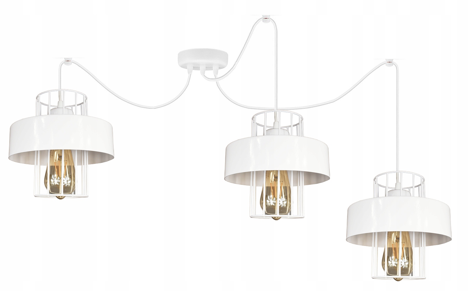 Lustr Závěsná Lampa Pavouk Loft Prestige 3 Bílá
