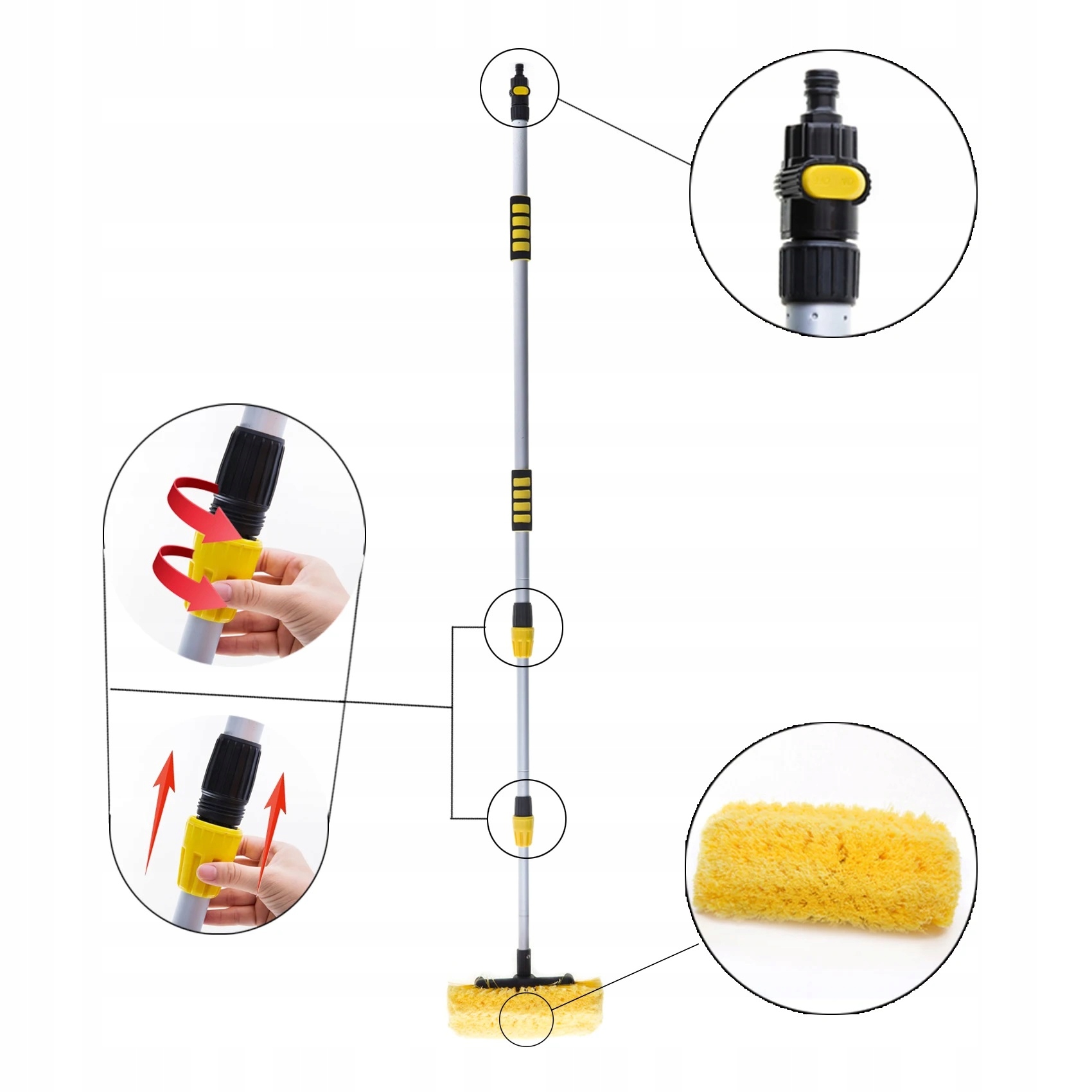 ZESTAW SZCZOTKA TELESKOPOWA DO MYCIA PANELI FOTOWOLTAICZNYCH 5M 500CM Model TG