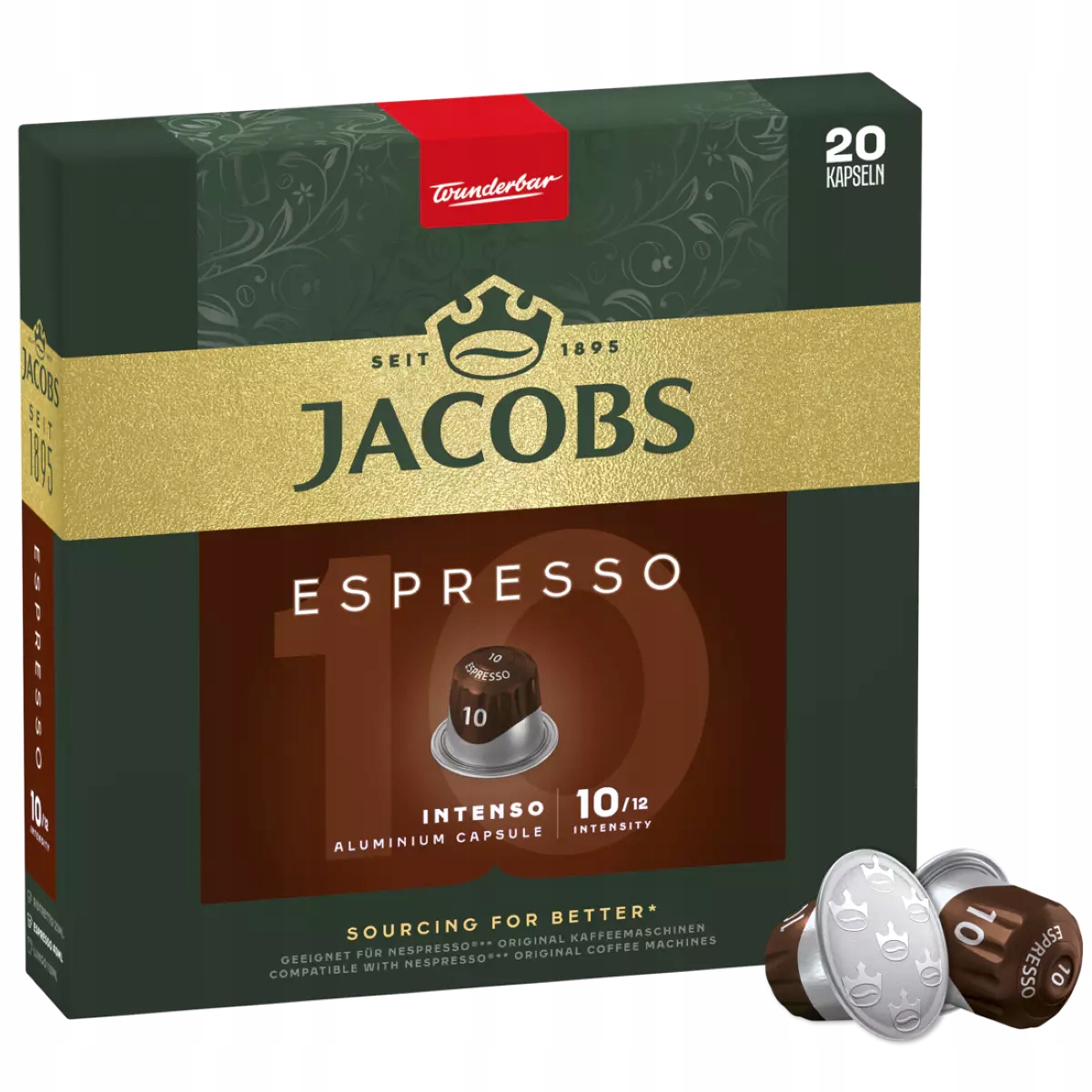 Jacobs Espresso Intenso 10 Kawa Mielona W Kapsułkach 20SZT, 104G