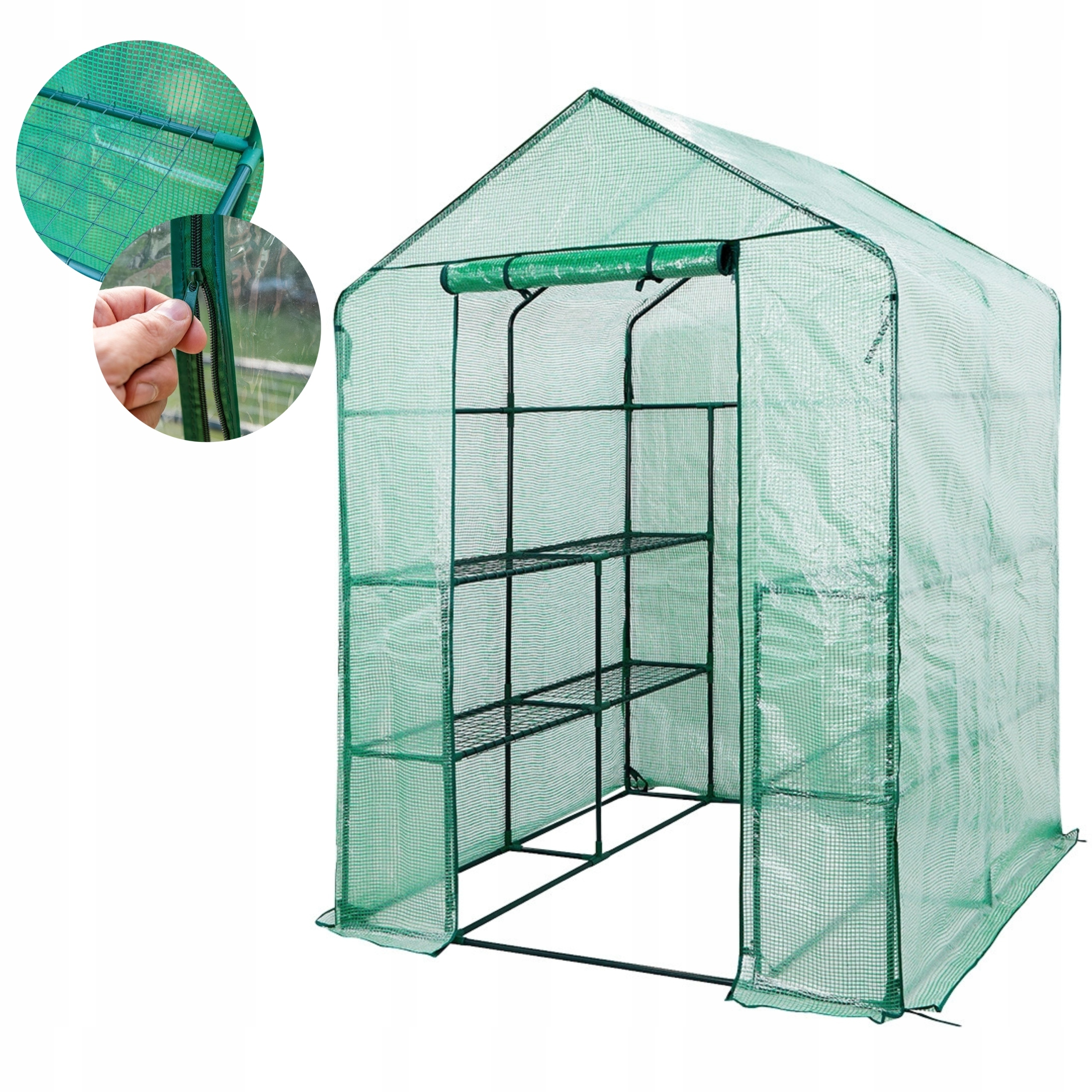 Neo Fóliový Skleník Tunel 195x143x143 cm Zahradní Kovová Konstrukce