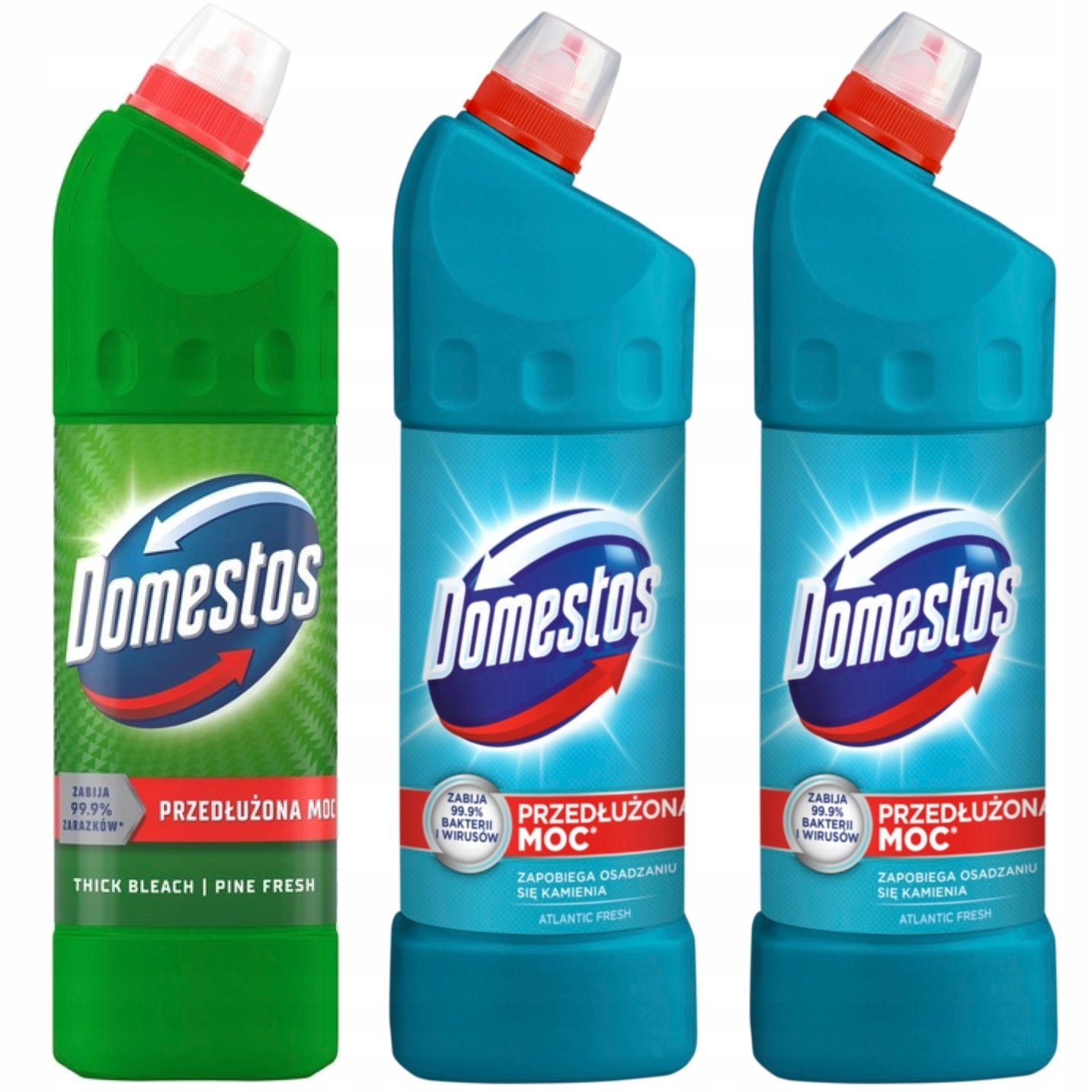 Domestos Sada tekutých Wc toalet Atlantic Fresh 2 l Pine Fresh 1 l