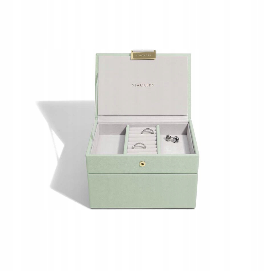 Krabička šperkovnice na bižuterii zelená Mini Stackers