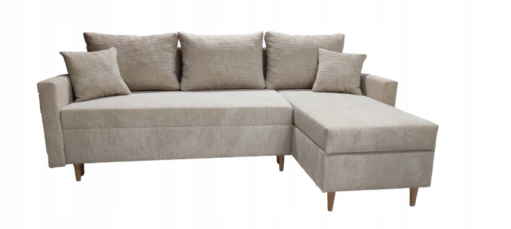 NOWOCZESNY NAROŻNIK Z FUNKCJĄ SPANIA BONELL SCANDIK SZTRUKS + 2XPOJEMNIK Szerokość mebla 220 cm