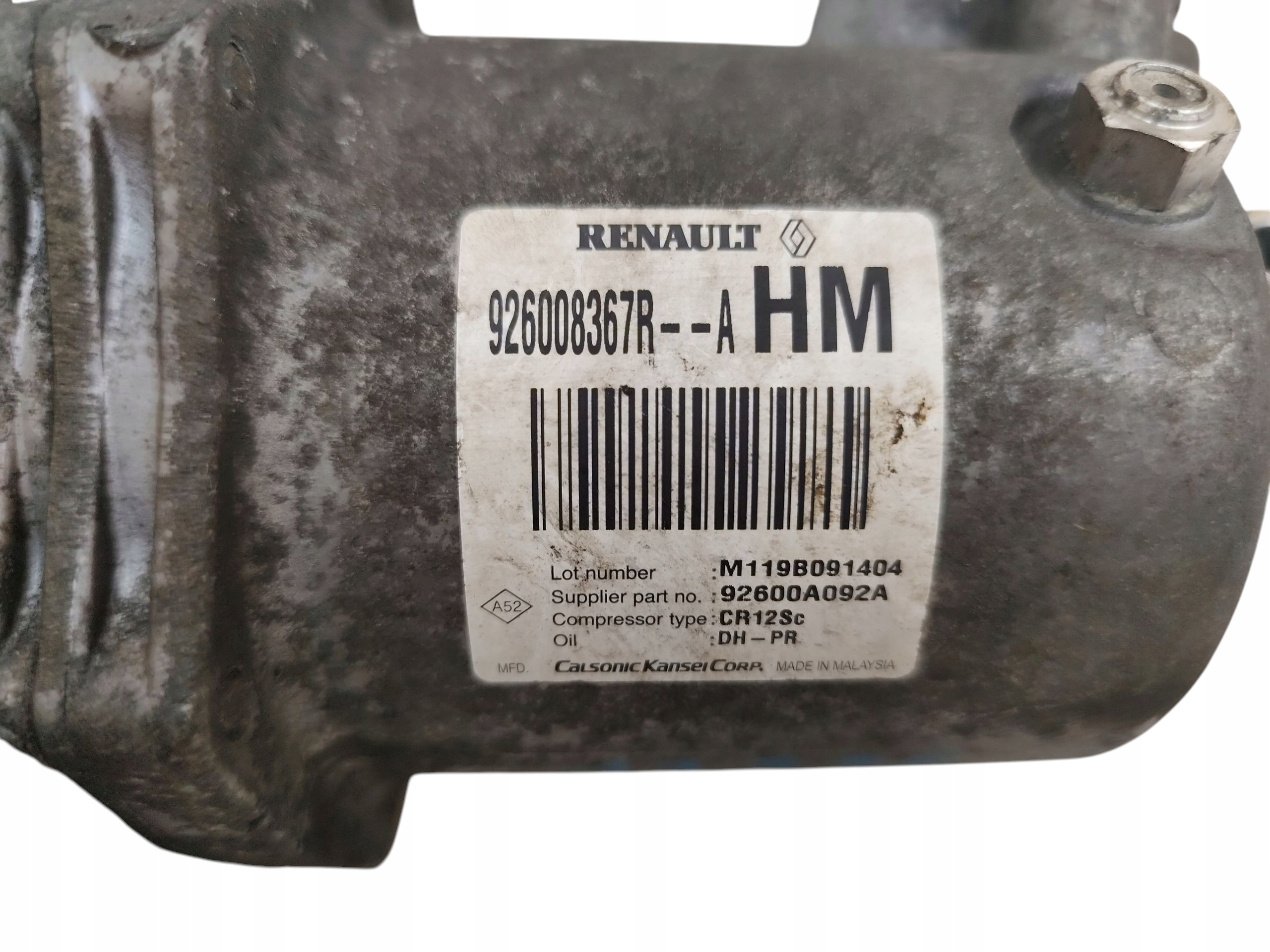 compressor compressor; of the air conditioning DACIA DOKKER DUSTER 926008367R-A