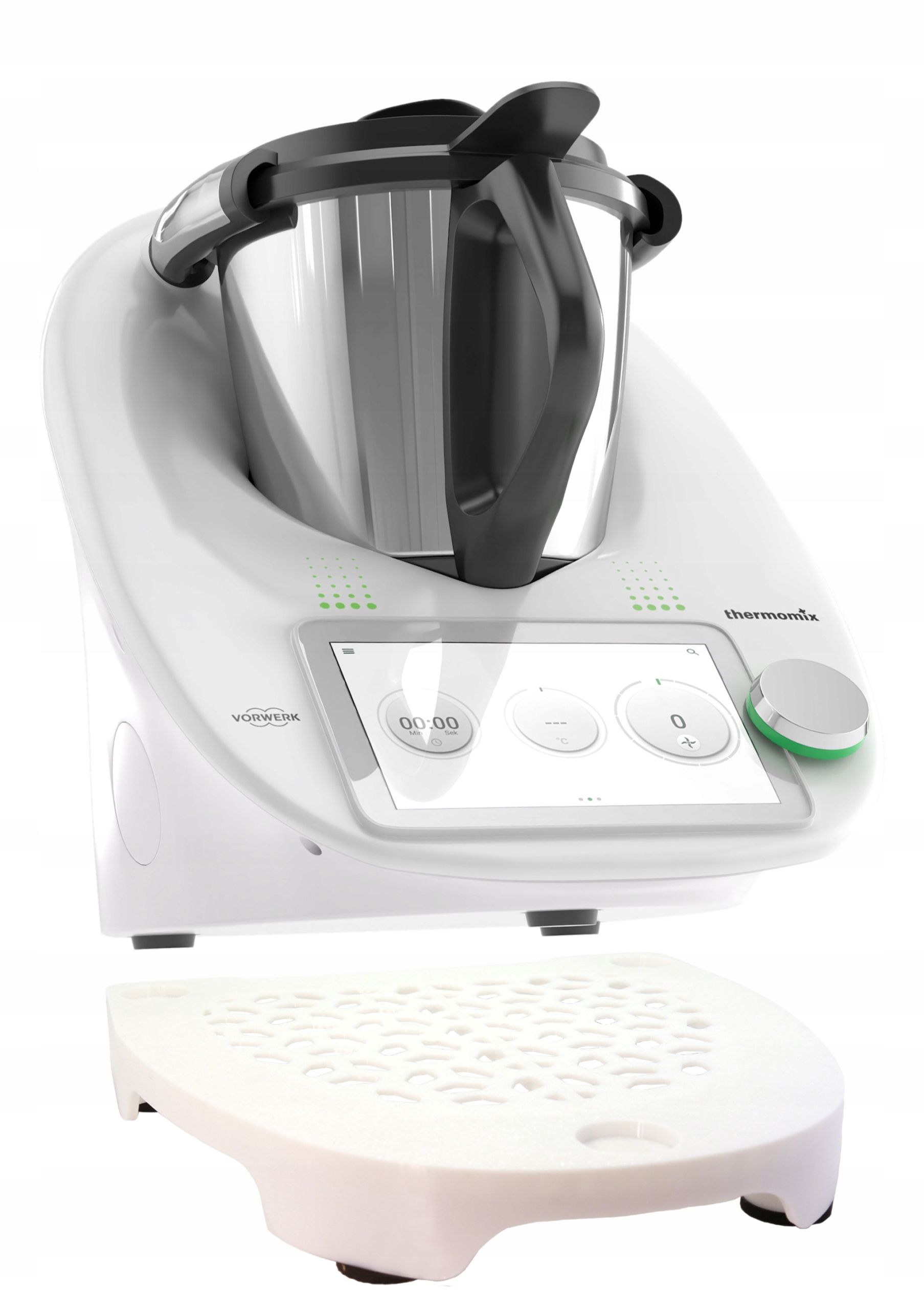 Podstawka deska tacka z kółkami pod Thermomix Termomix Termomiks TM6 Biała