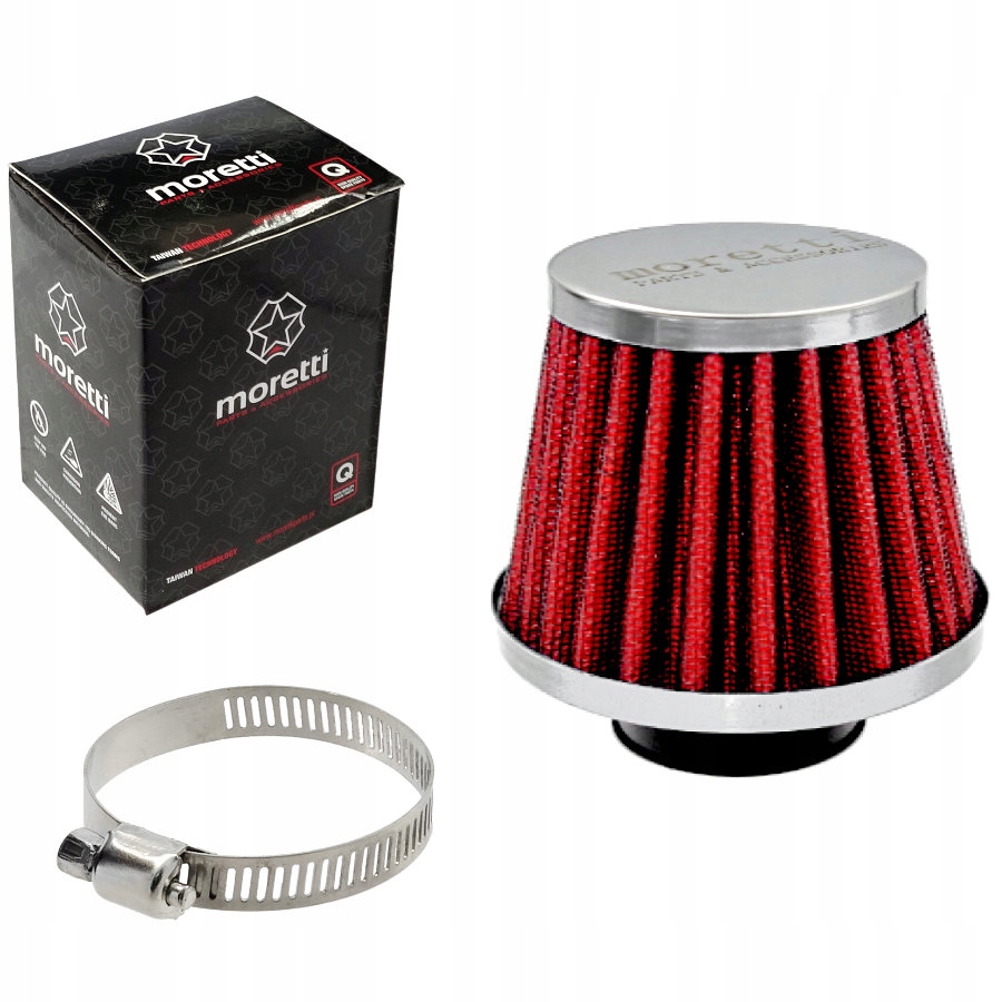 Filtr Powietrza Stożkowy Tuningowy 38mm czerwony