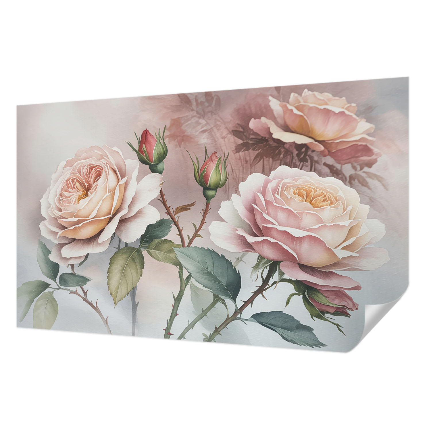 Samolepicí fototapeta Odolná proti poškrábání Pastelové růže 416x254 cm