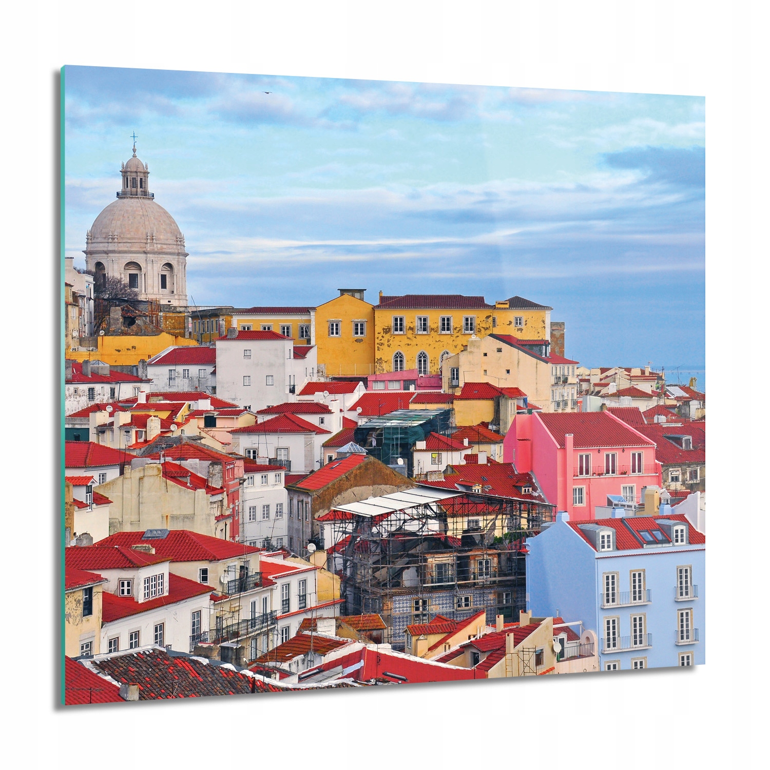Domy farby obloha Obraz na skle na stenu 60x60