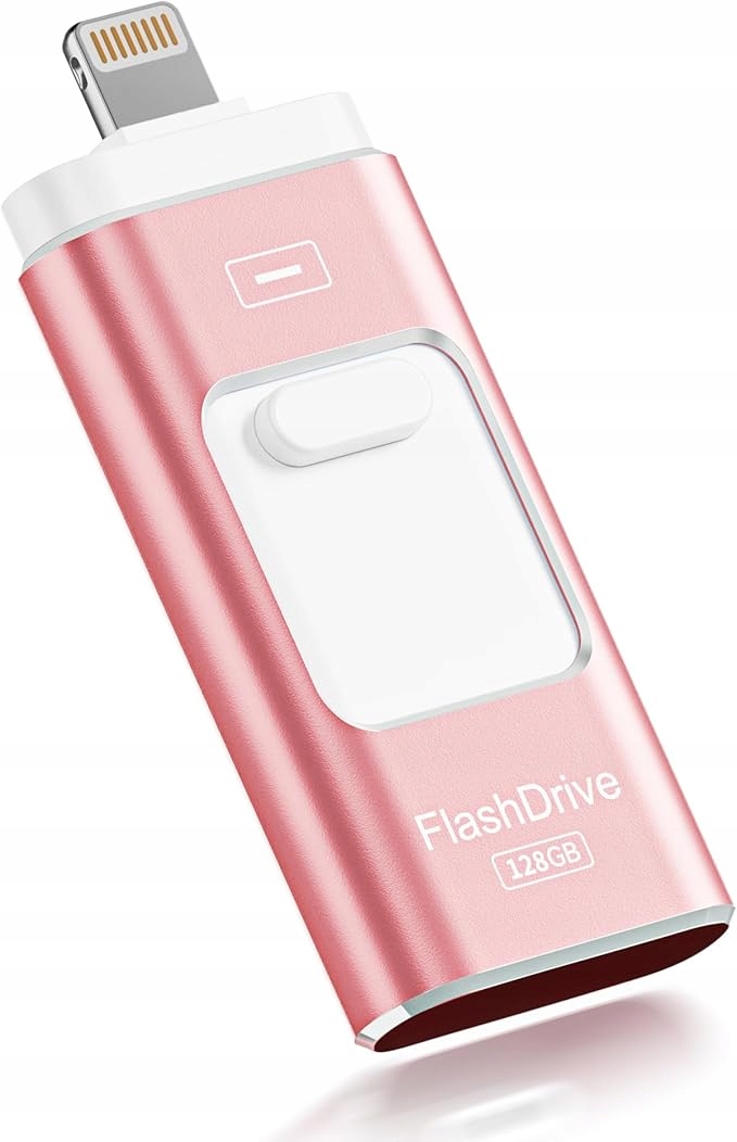 Rospe 128 Gb Usb 3v1 flash paměť MFi Lightning/USB/Type-C Růžová