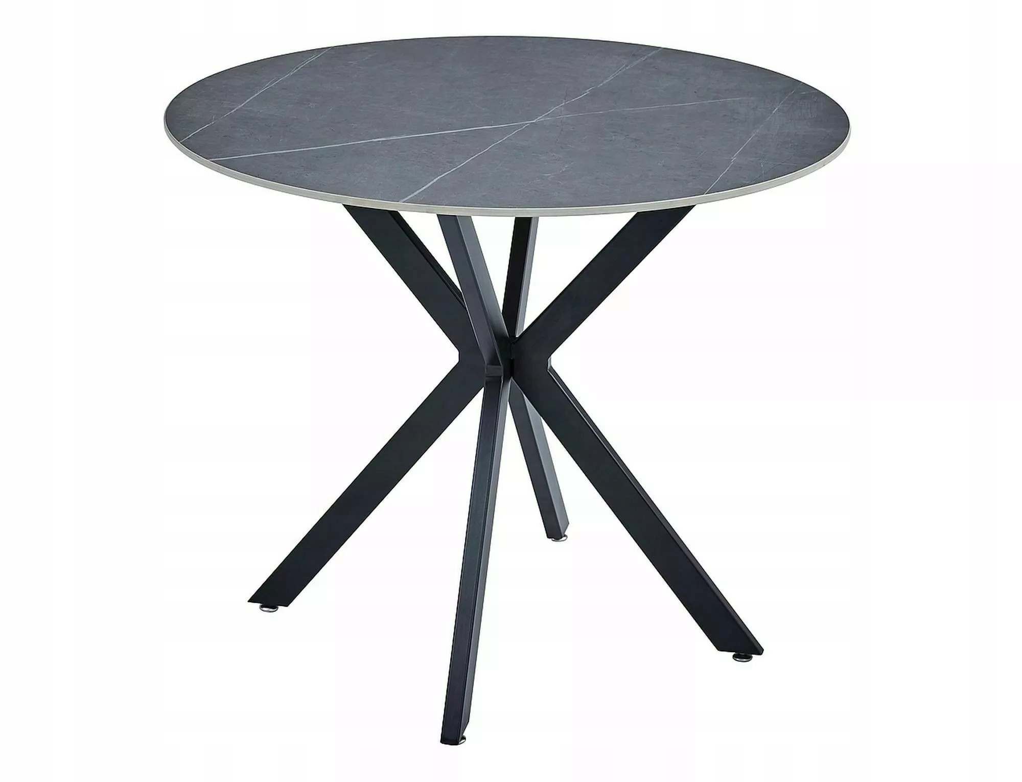 Stół do jadalni Talia 90 cm ceramika marmur/czarny