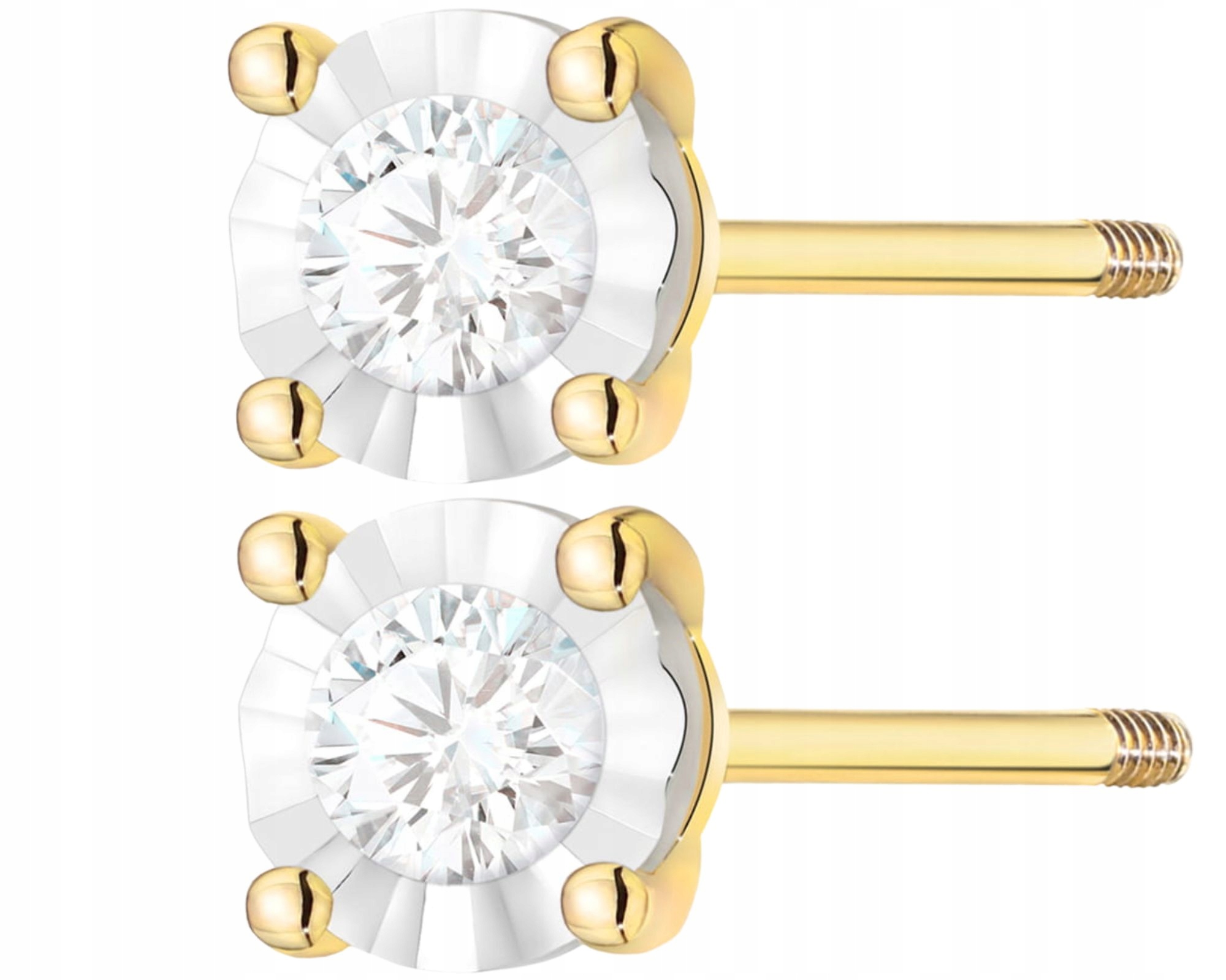 Náušnice Na Šroubovací Tyči Ze Zlata 585 S Brilianty A Diamanty