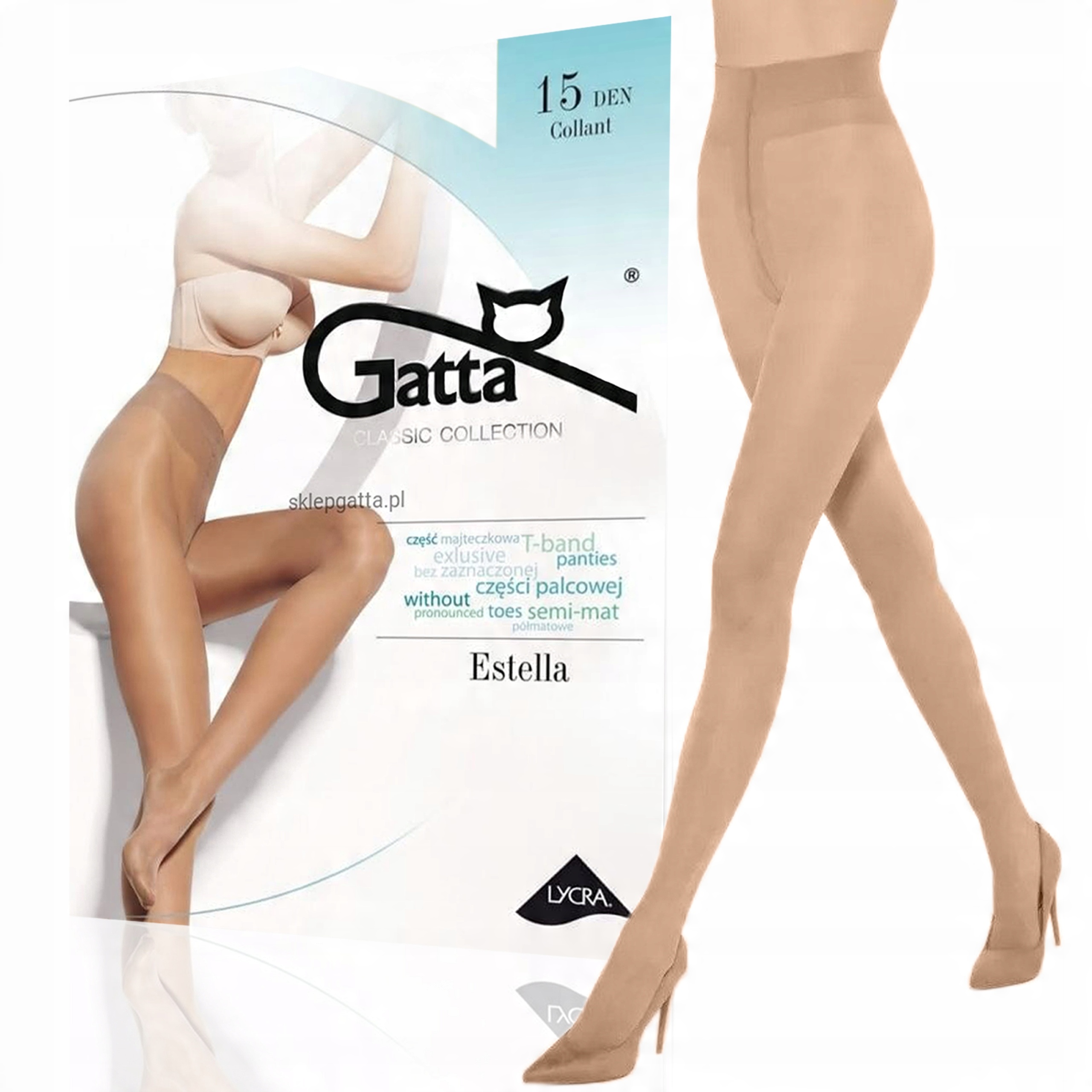 

Gatta rajstopy półmatowe Estella 15den, beige, 2-S