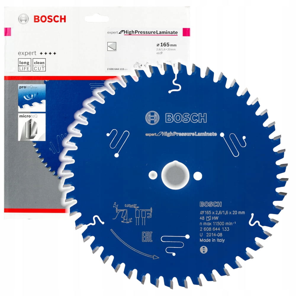 

Tarcza pilarska Bosch Expert Laminate 165x20mm z48