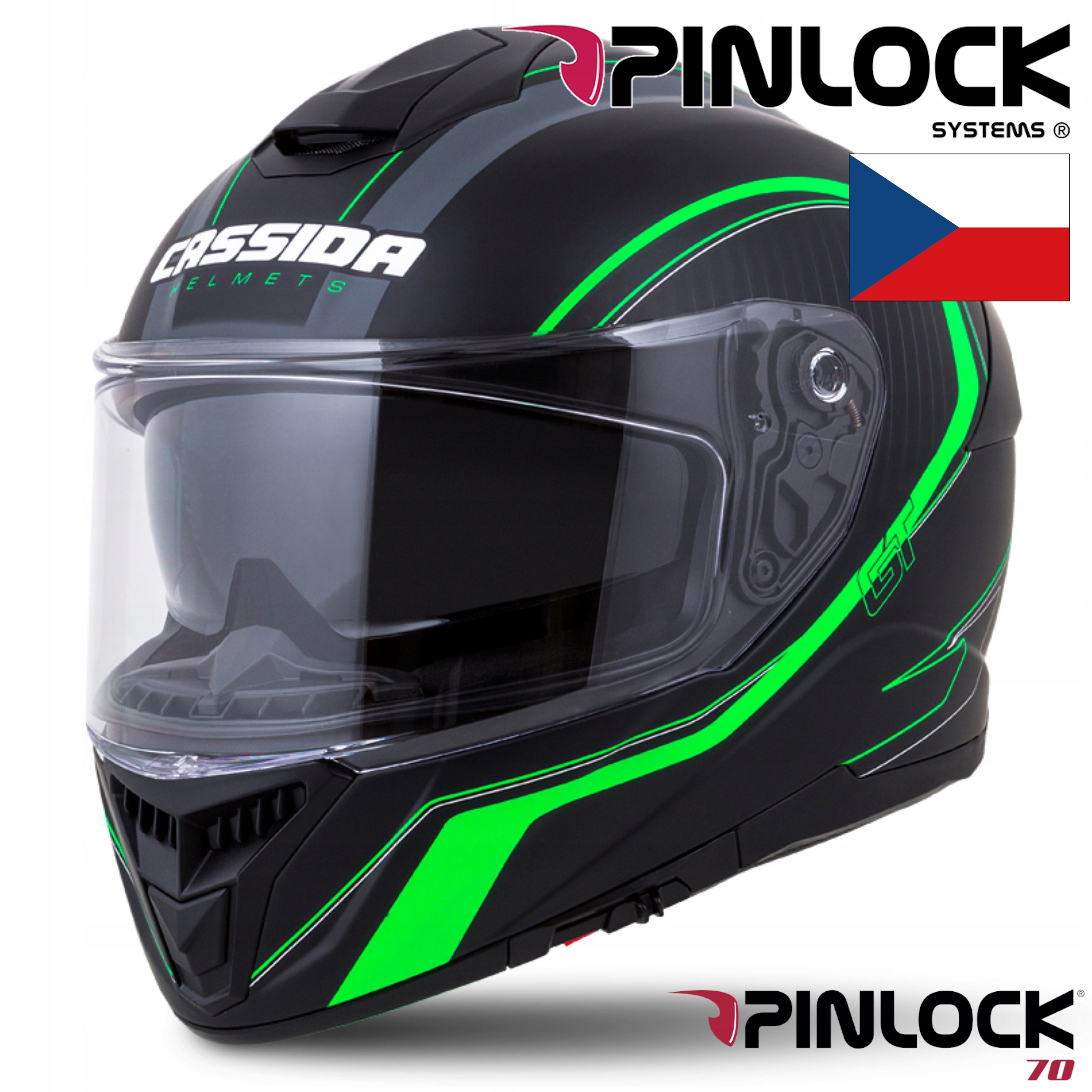 CASSIDA KASK MOTOCYKLOWY GT2 Z WŁÓKNA + PINLOCK XL Producent Cassida