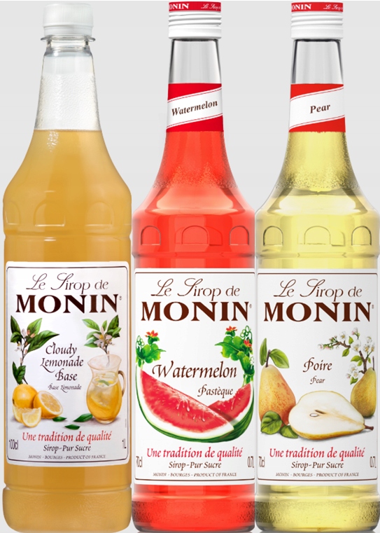 Zestaw letni do lemoniad i drinków Monin Cloudy, Arbuz, Gruszka